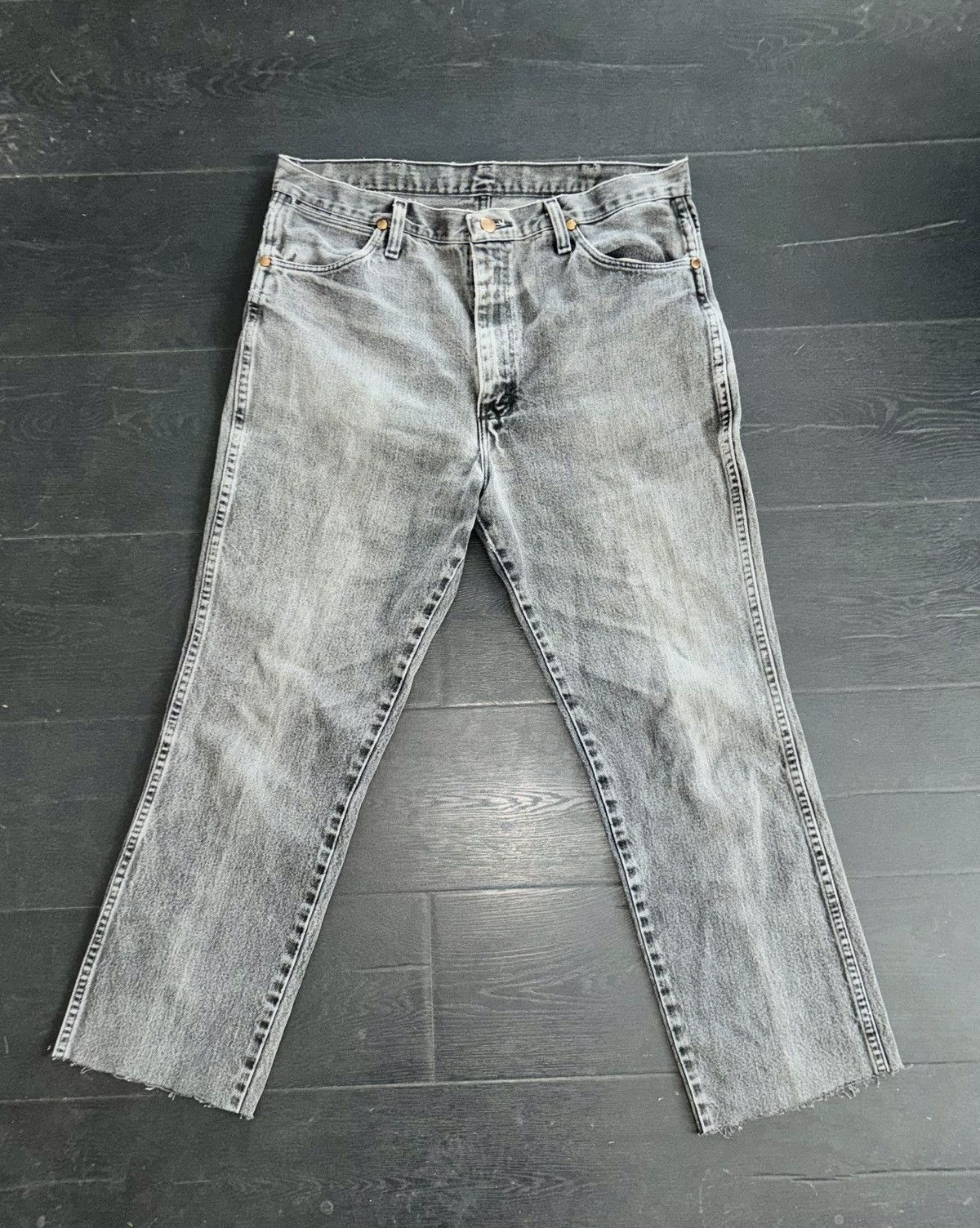 Wrangler Vintage Wrangler Cowboy Cut Gray Fade Jeans - 35x32 Size US 35 - 3 Thumbnail