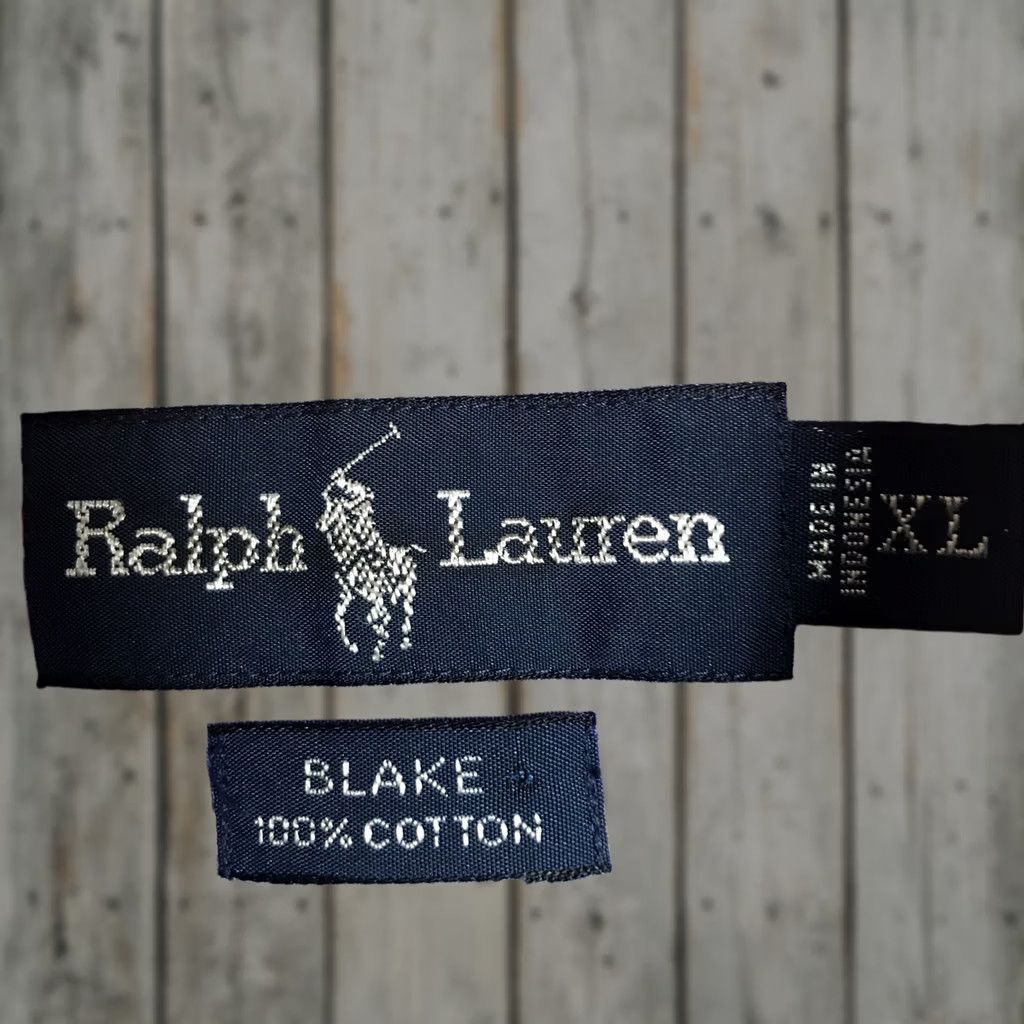 Ralph Lauren Shirt Mens 1XL Blake Button-Up Short Sleeve Blue Red Striped 100% Cotton, Men's