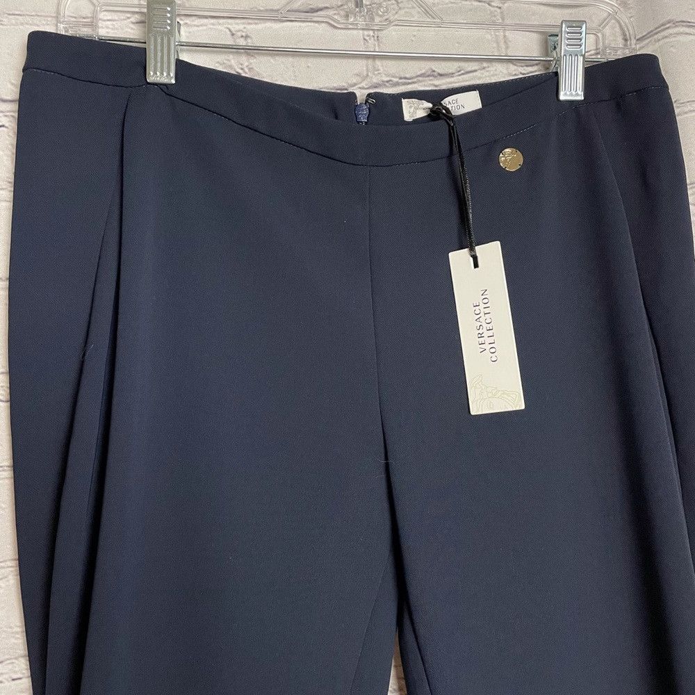 Versace NWT New $334 VERSACE COLLECTION Casual pants Navy Size 44 U Size 30" / US 8 / IT 44 - 4 Thumbnail