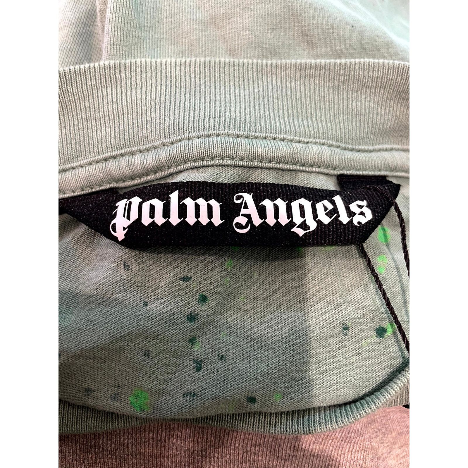 Palm Angels Palm Angels Paint Splatter Green Tee Size US XXL / EU 58 / 5 - 5 Thumbnail