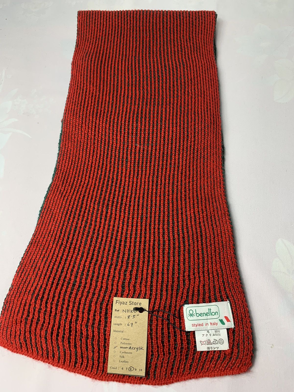 Vintage Benetton Scarf / Muffler / Neckwear Size ONE SIZE - 3 Thumbnail