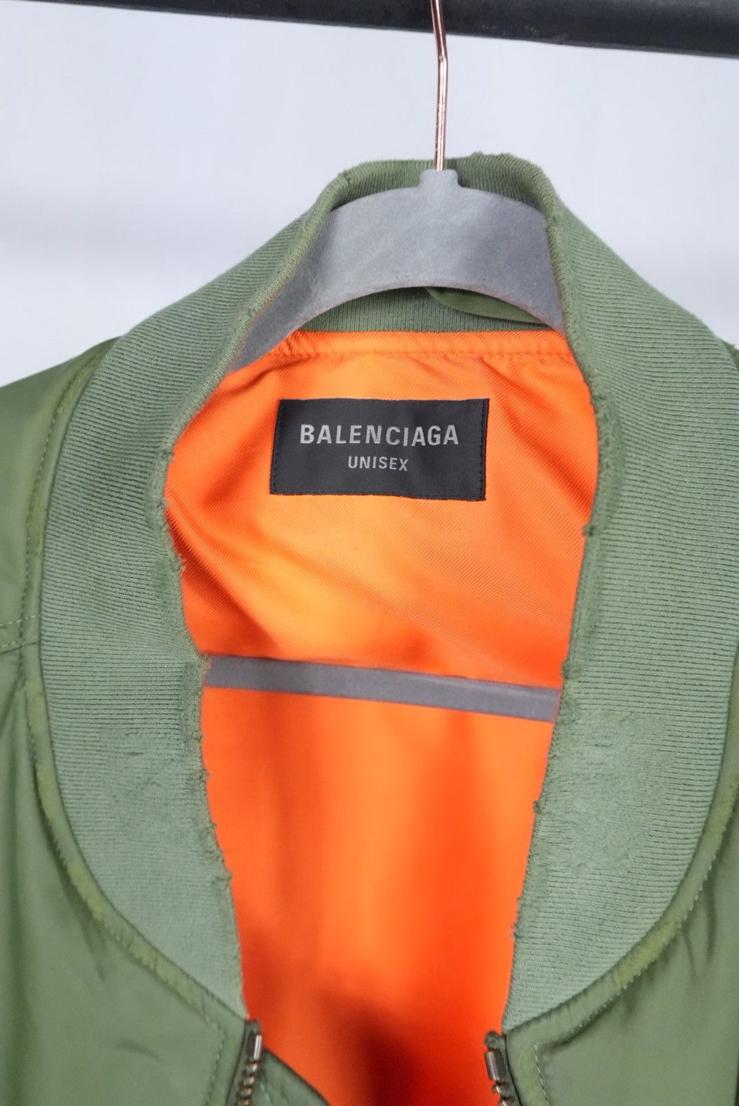 Balenciaga Balenciaga Unisex Oversized Bomber Jacket – Green/Orange Size S / US 4 / IT 40 - 3 Thumbnail