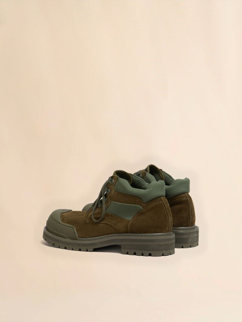 Marni o1f1d3z0226 Suede Patchy Combat Boots in Green Size US 8 / EU 41 - 3 Thumbnail