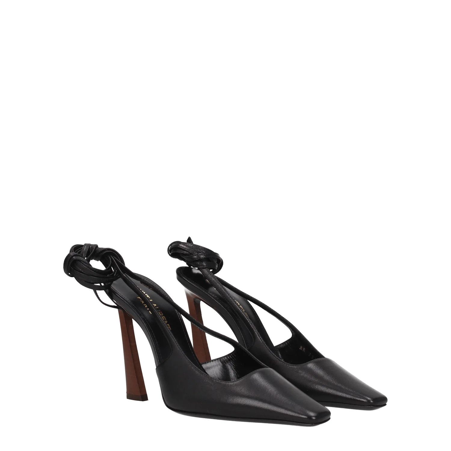 Saint Laurent Paris ob1o1e1124 Leather Sandals in Black Size US 10 / IT 40 - 2 Thumbnail