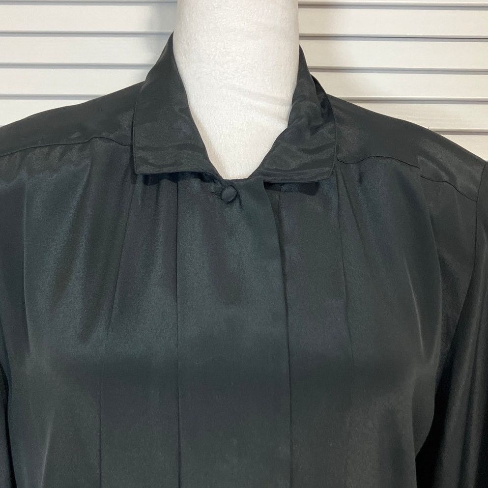 Other Liquid Silk Peters & Ashley Vintage Black Women Blouse 8 Size M / US 6-8 / IT 42-44 - 8 Thumbnail