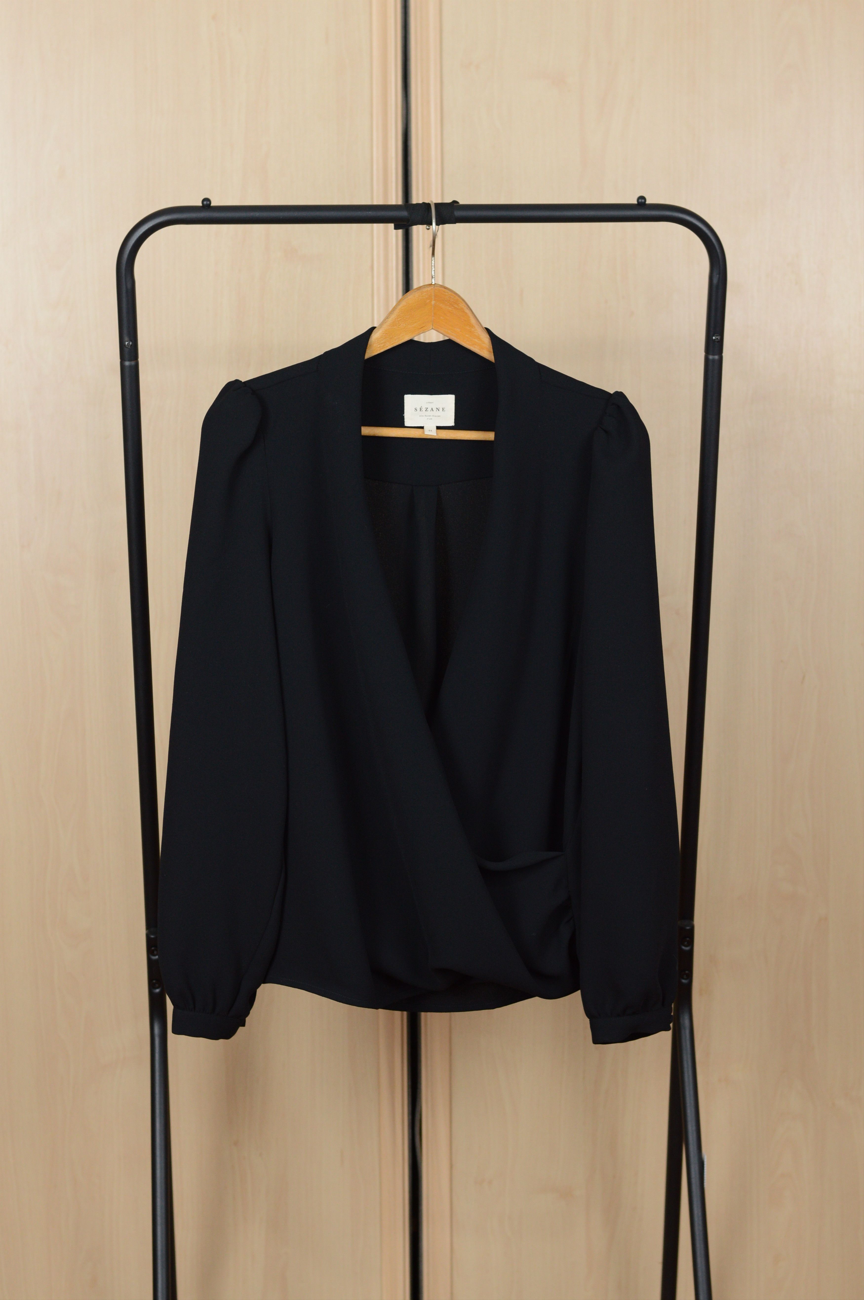 Sezane Sezane Black Blouse Size L / US 10 / IT 46 - 1 Thumbnail