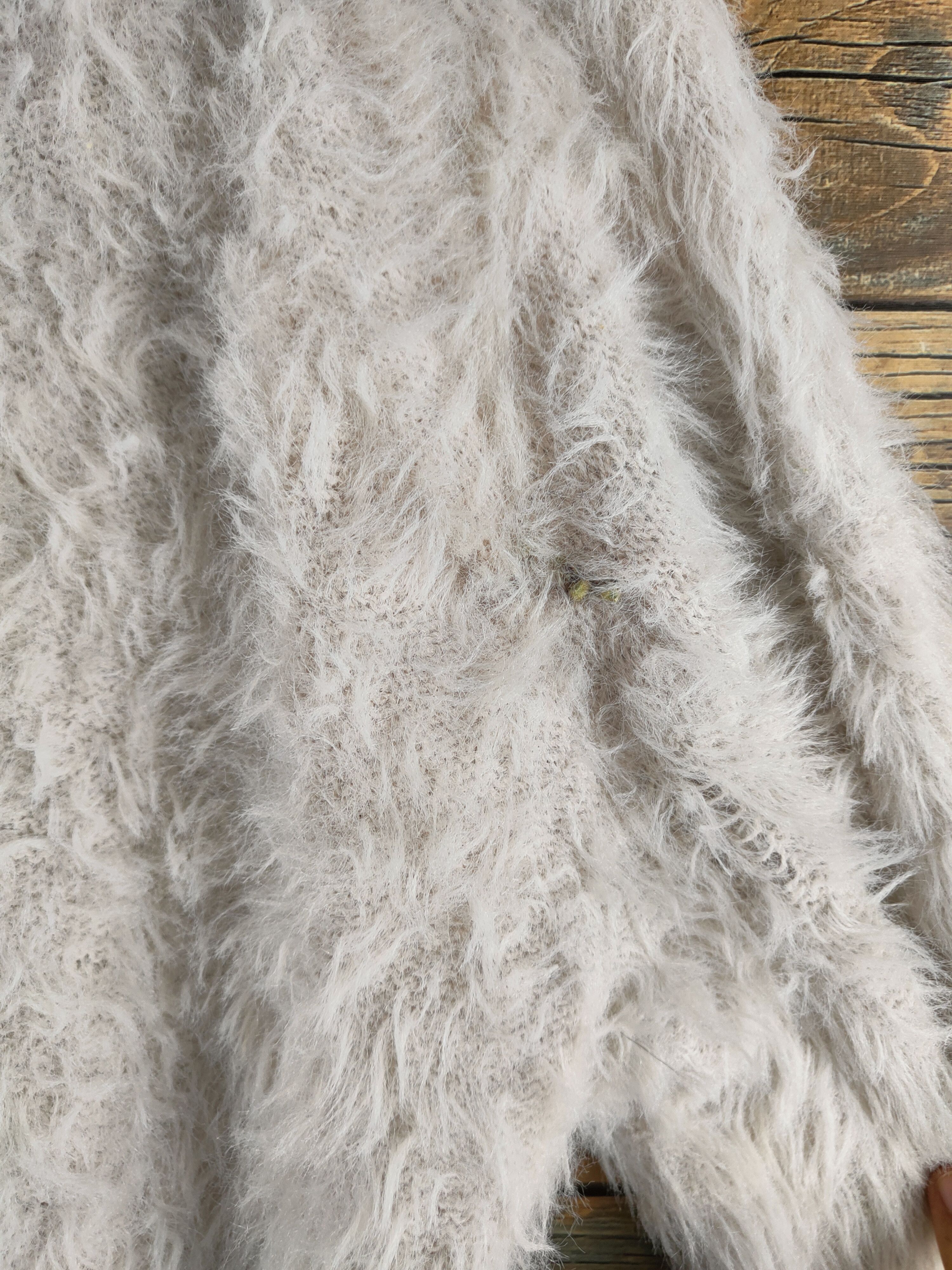 Japanese Brand DL Alicia Pageboy Gray Fur Mohair Knitwear #46-968 Size L / US 10 / IT 46 - 5 Thumbnail