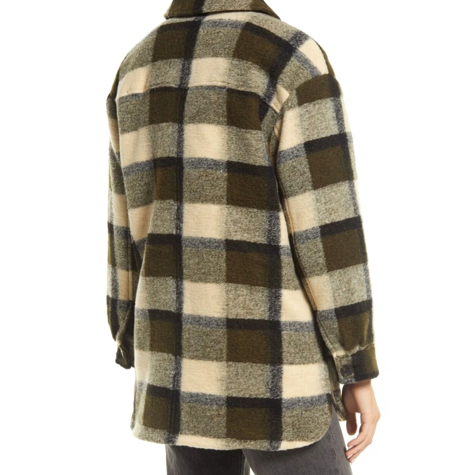 Madewell Madewell Belrose Shirt-Jacket Plaza Plaid Loden Poly-Wool Blend Women's M Size M / US 6-8 / IT 42-44 - 3 Thumbnail