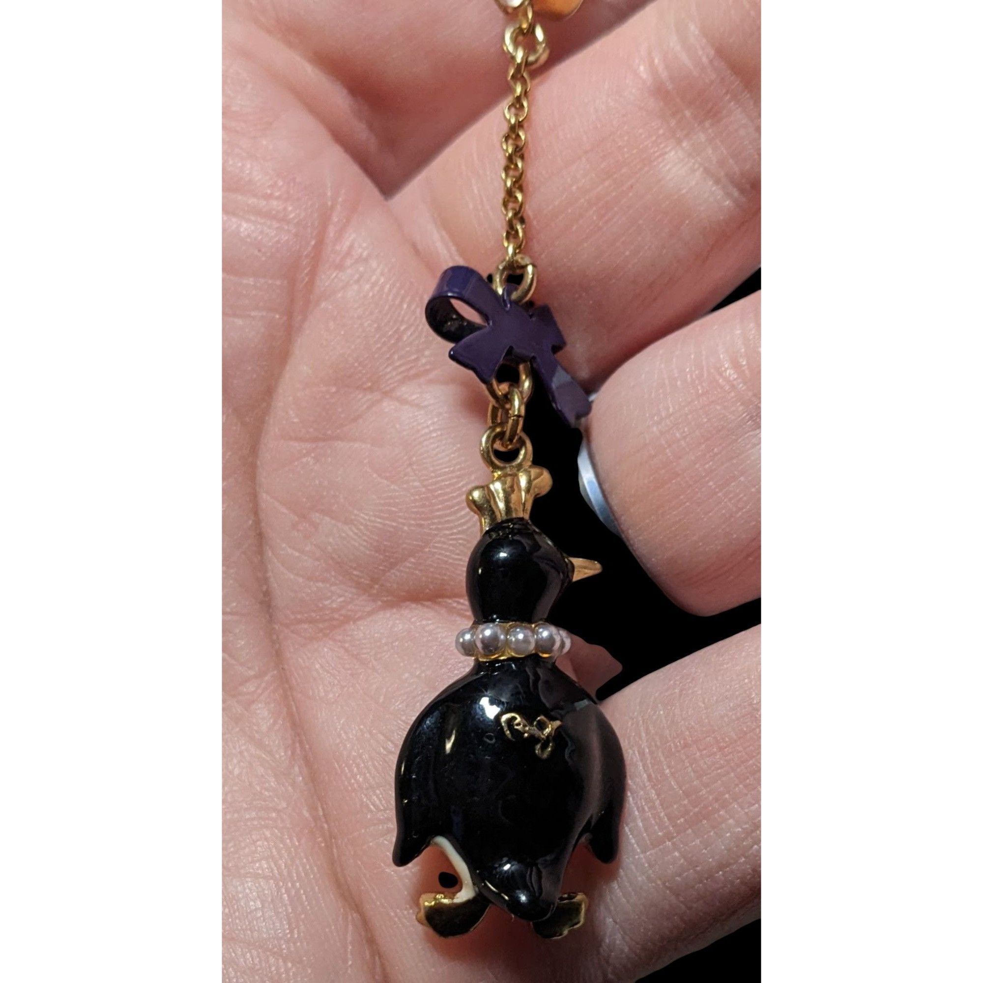 Betsey Johnson Betsey Johnson Faux Pearl Rhinestone Fish Bone Belly Penguin Size ONE SIZE - 6 Thumbnail