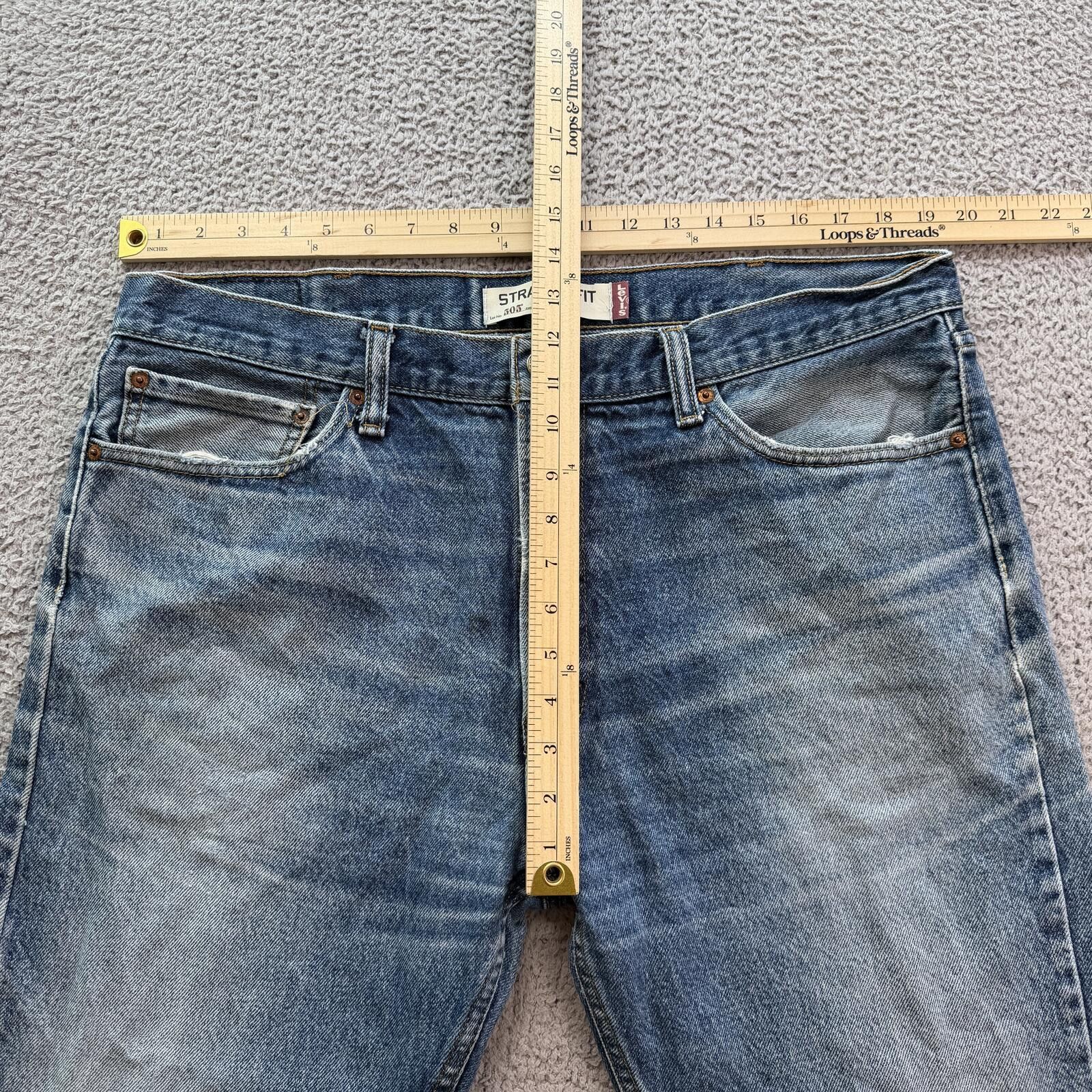 Levi's Levis 505 Straight Fit Jeans Mens 38x30 Y2K Faded Wash Denim Size US 38 / EU 54 - 3 Thumbnail