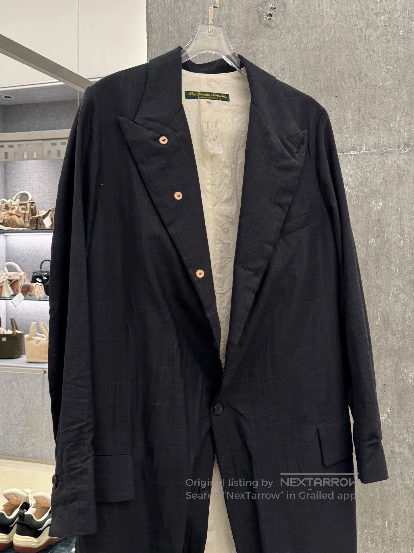 Paul Harnden Shoemakers Long Black Coat with Button Closure. Size US S / EU 44-46 / 1 - 3 Thumbnail