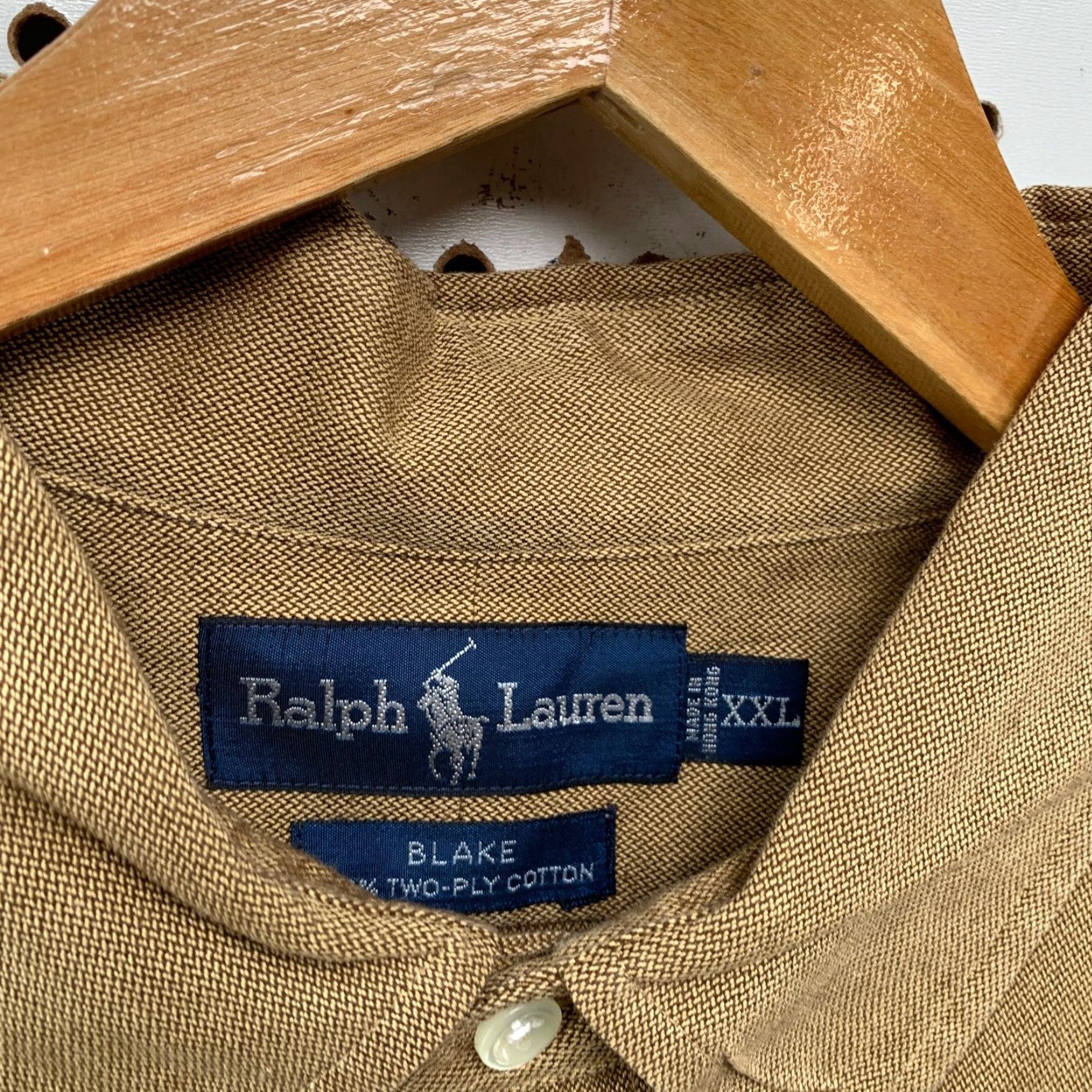 Ralph Lauren VINTAGE Ralph Lauren Button-Up Shirt Men 2XL Brown Blake Two Ply Cotton Herringbone Size US XXL / EU 58 / 5 - 3 Thumbnail