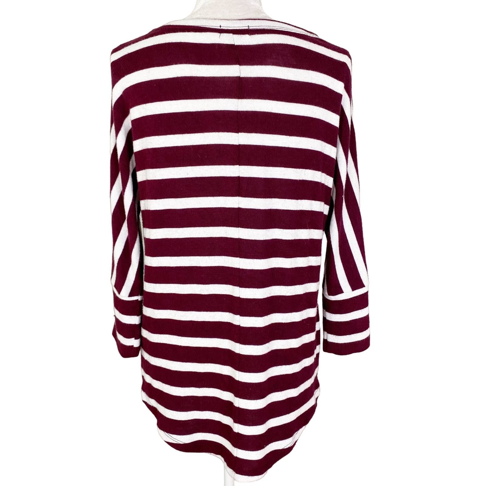 Other Mix by 41Hawthorn Sweater Medium Maroon White Stripes Size M / US 6-8 / IT 42-44 - 2 Thumbnail