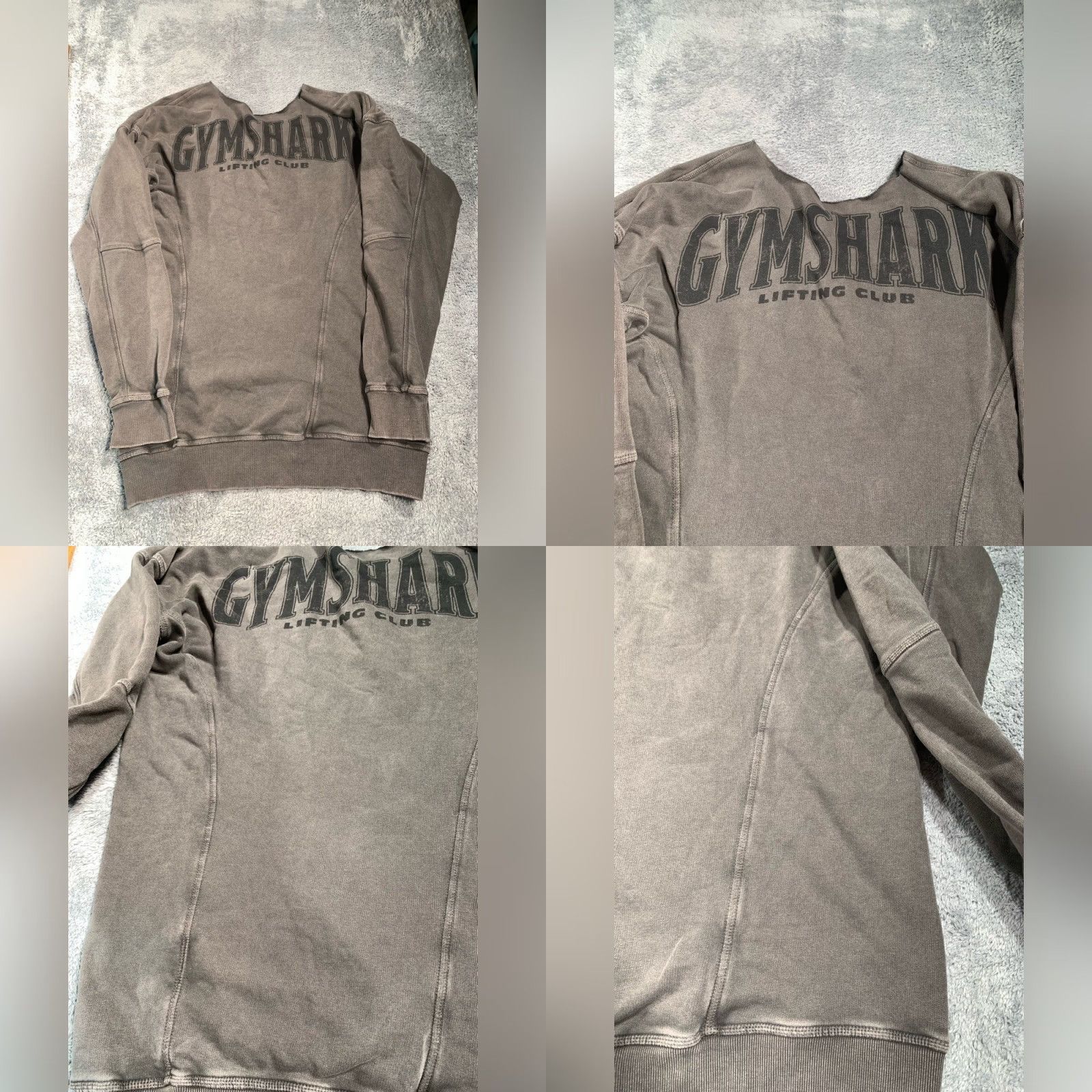 Gymshark Gymshark Sweatshirt Hoodie Mens Pullover Gray S Heritage Washed Small Sweatshirt Adult Regular Size Cut Neck Size US S / EU 44-46 / 1 - 8 Thumbnail