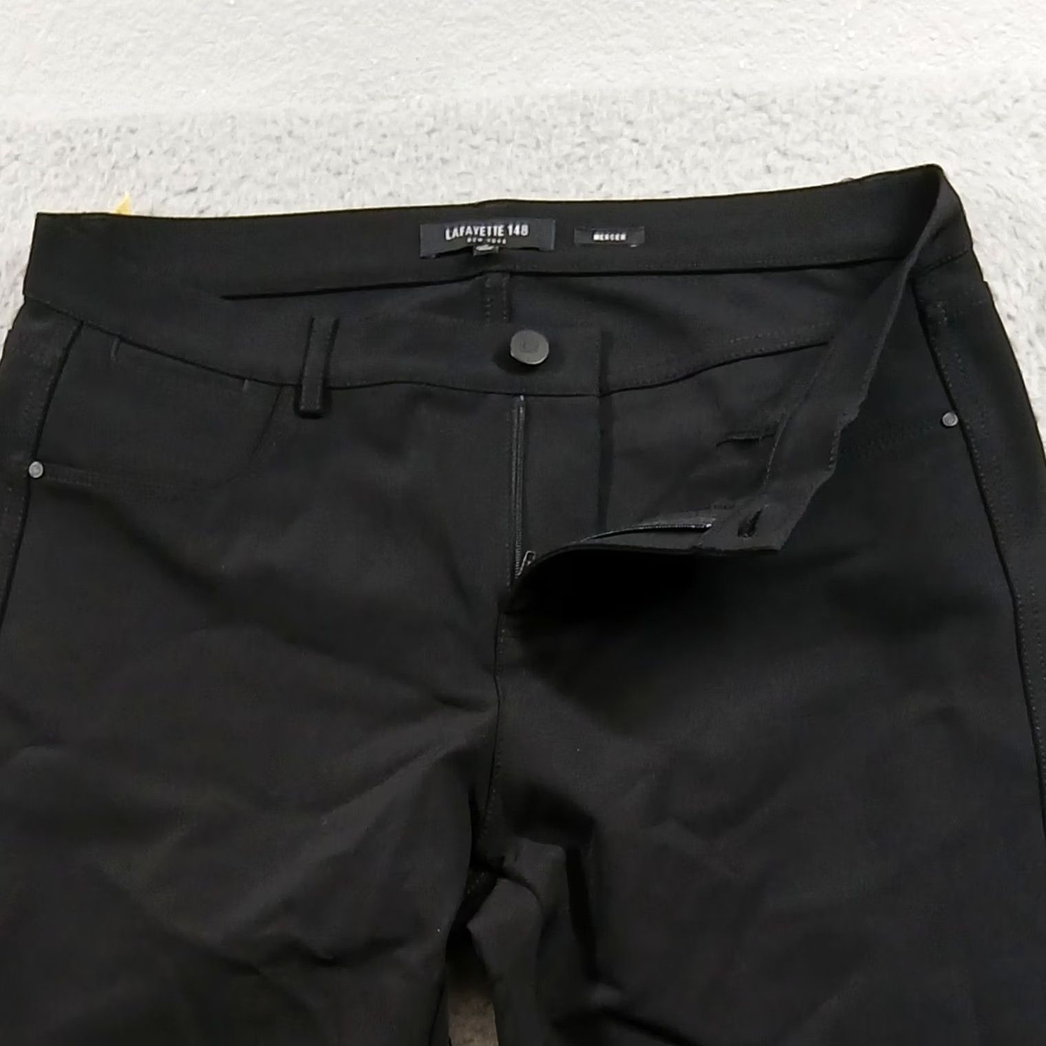 Vintage Lafayette 148 New York Mercer Slim Fit Pants Black Size 6 Woman Velvet? No, Black solid pants with pockets, stretchTwist? Size 28" / US 6 / IT 42 - 7 Thumbnail