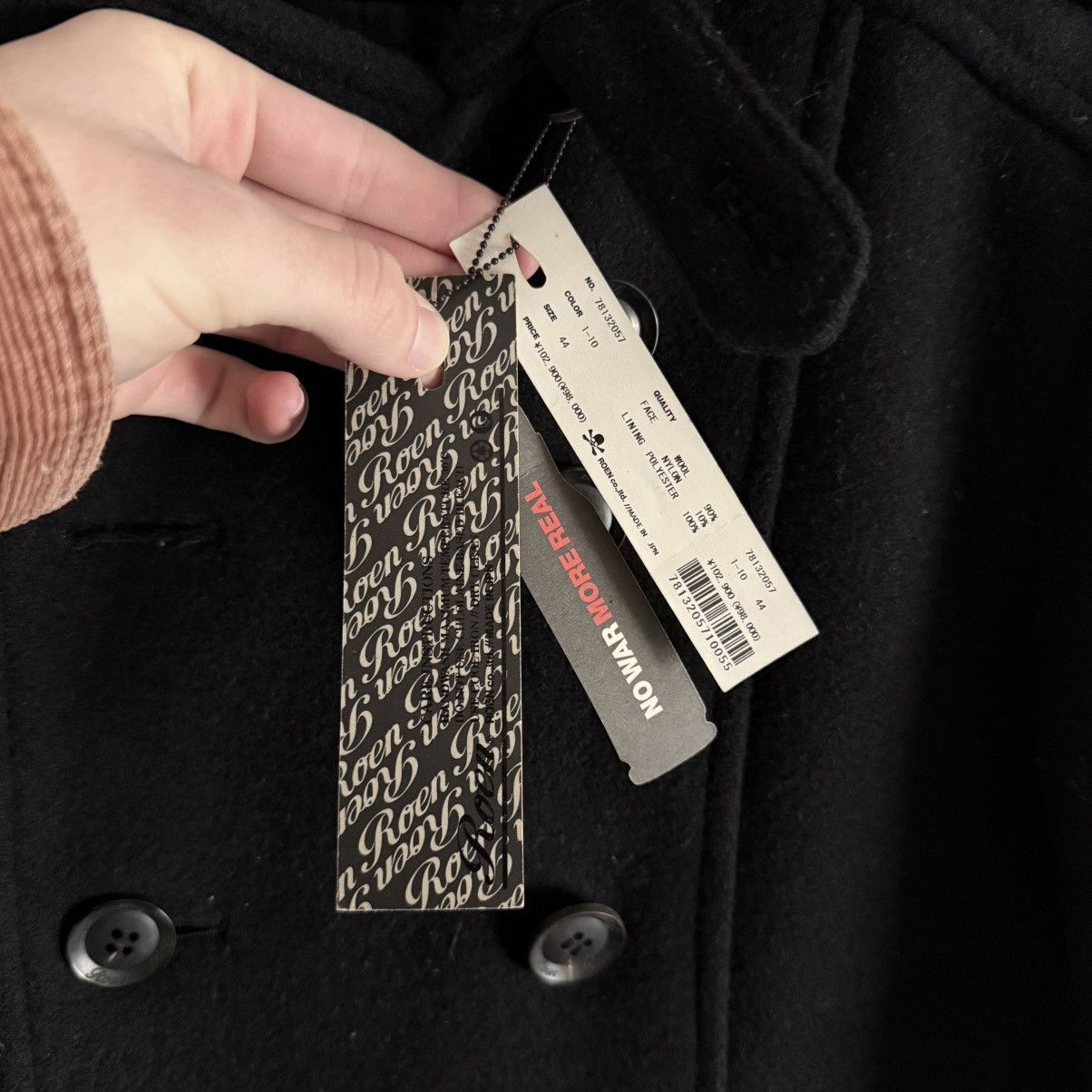 Roen Roen by Hiromu Takahara Double Breasted Wool Belted Peacoat Size US M / EU 48-50 / 2 - 5 Thumbnail