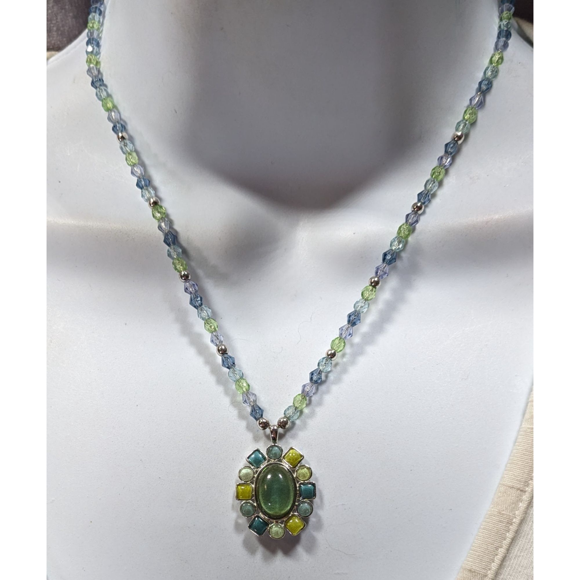 Other Village Blue And Green Pendant Necklace With Enamel Accents Size ONE SIZE - 4 Thumbnail