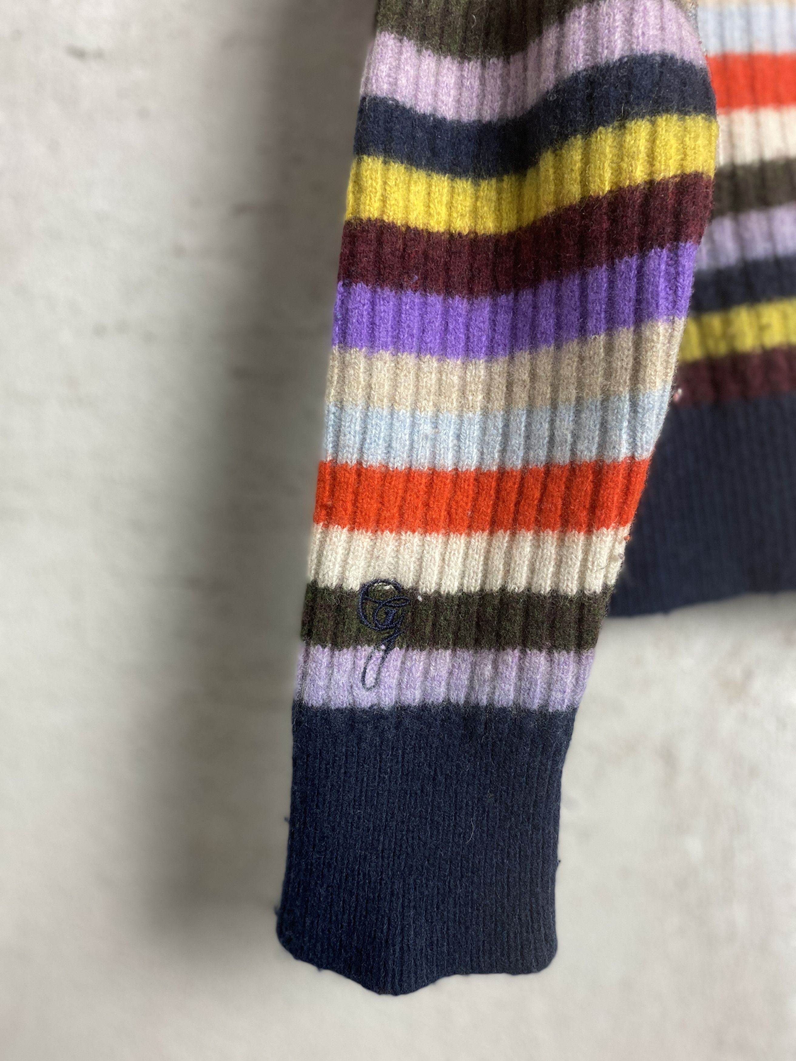 Ganni Ganni wool yak nylon striped sweater knitwear Size XS / US 0-2 / IT 36-38 - 2 Thumbnail