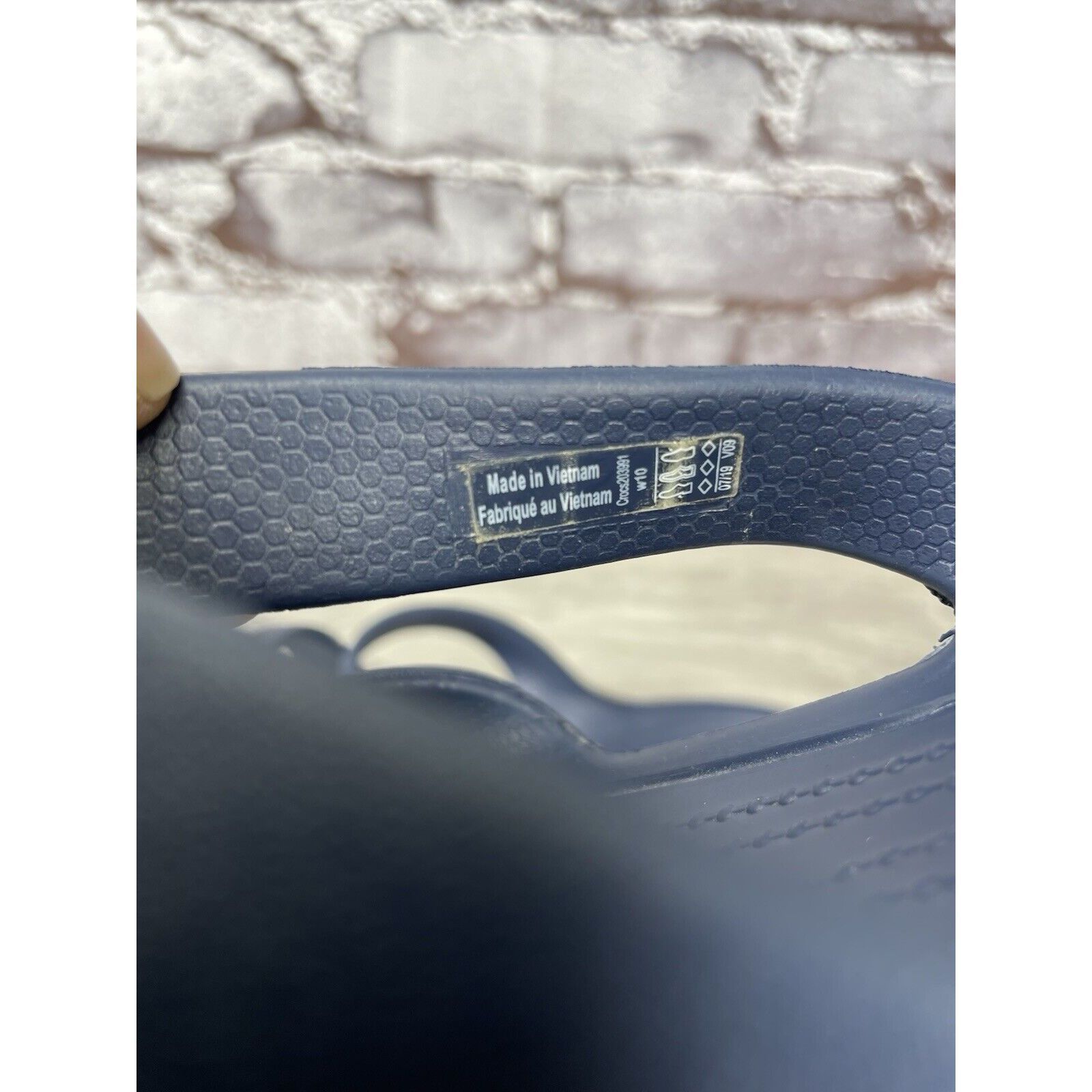 Crocs Crocs KELLI Iconic Comfort Navy Blue Slip On Slides Sandals Size US 10 / IT 40 - 13 Thumbnail