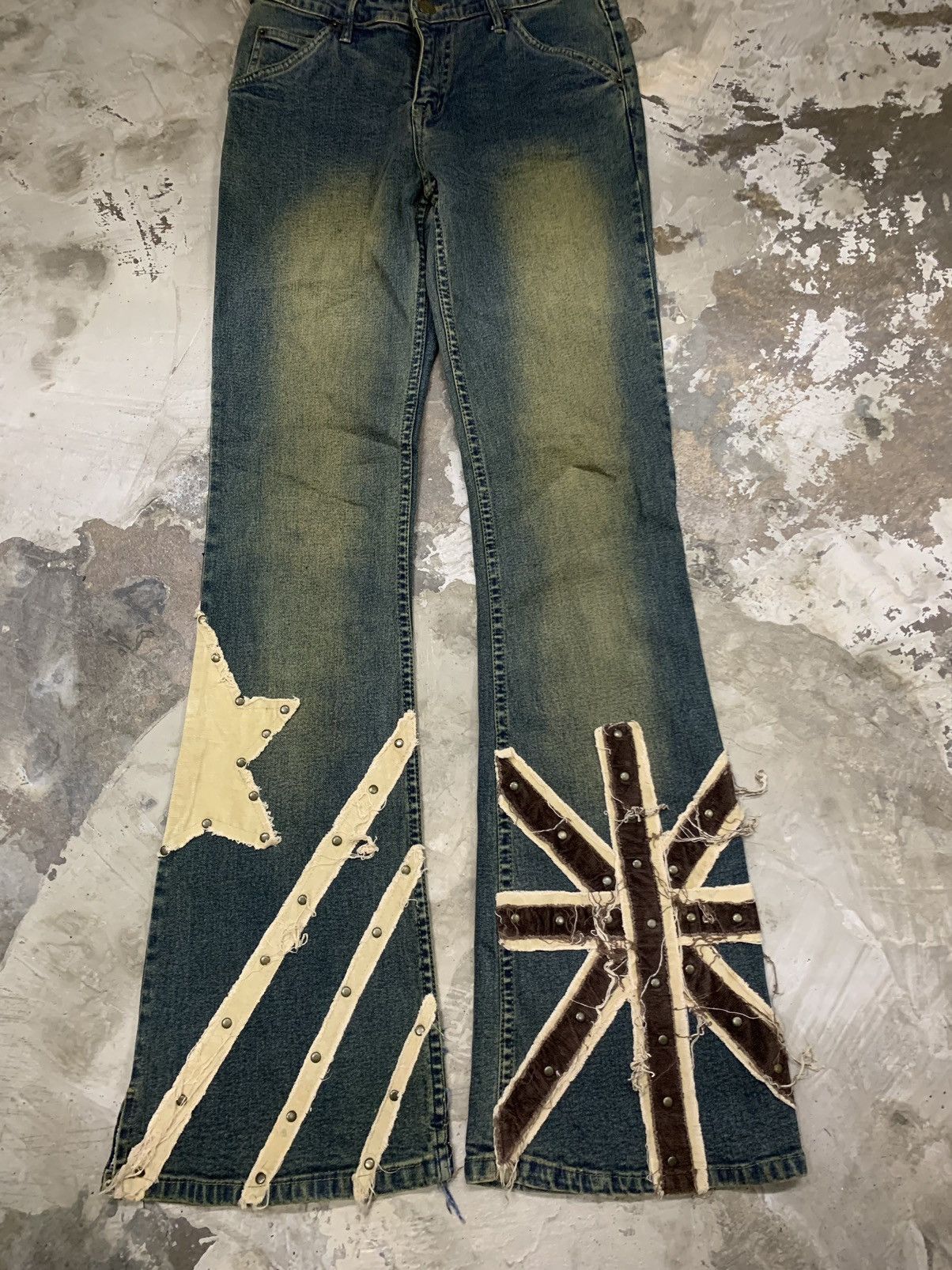 If Six Was Nine VINTAGE GAZOZ STUDED FLARE PANT RARE DESIGN Size 26" / US 2 / IT 38 - 3 Thumbnail