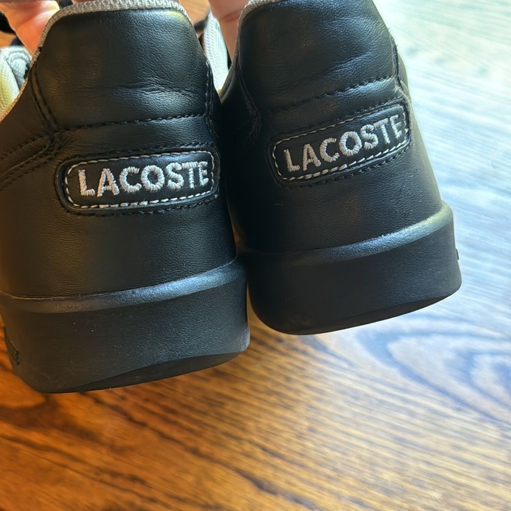 Lacoste Lacoste black leather/suede lace up low top embroidered log Size US 8 / EU 41 - 6 Thumbnail