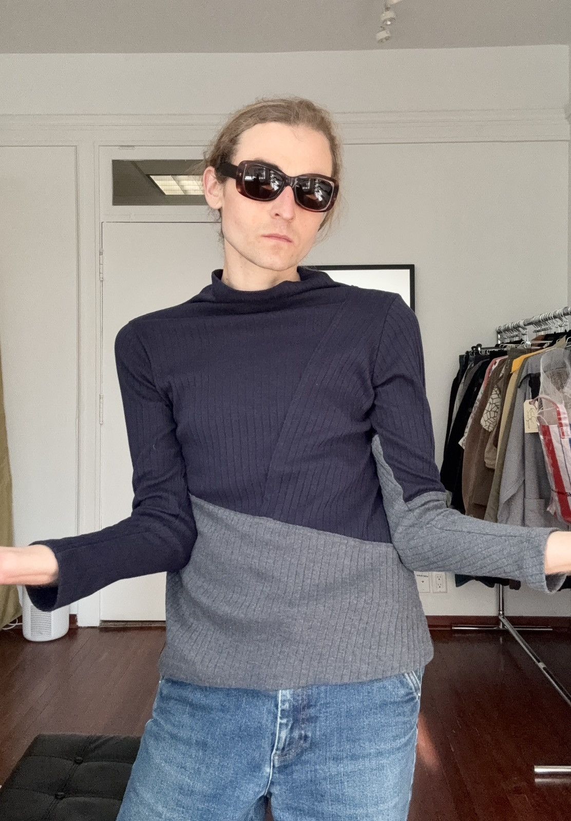 Yohji Yamamoto Y’S YOHJI YAMAMOTO AW2018 Pleated Asymmetric Mockneck Size US M / EU 48-50 / 2 - 15 Thumbnail