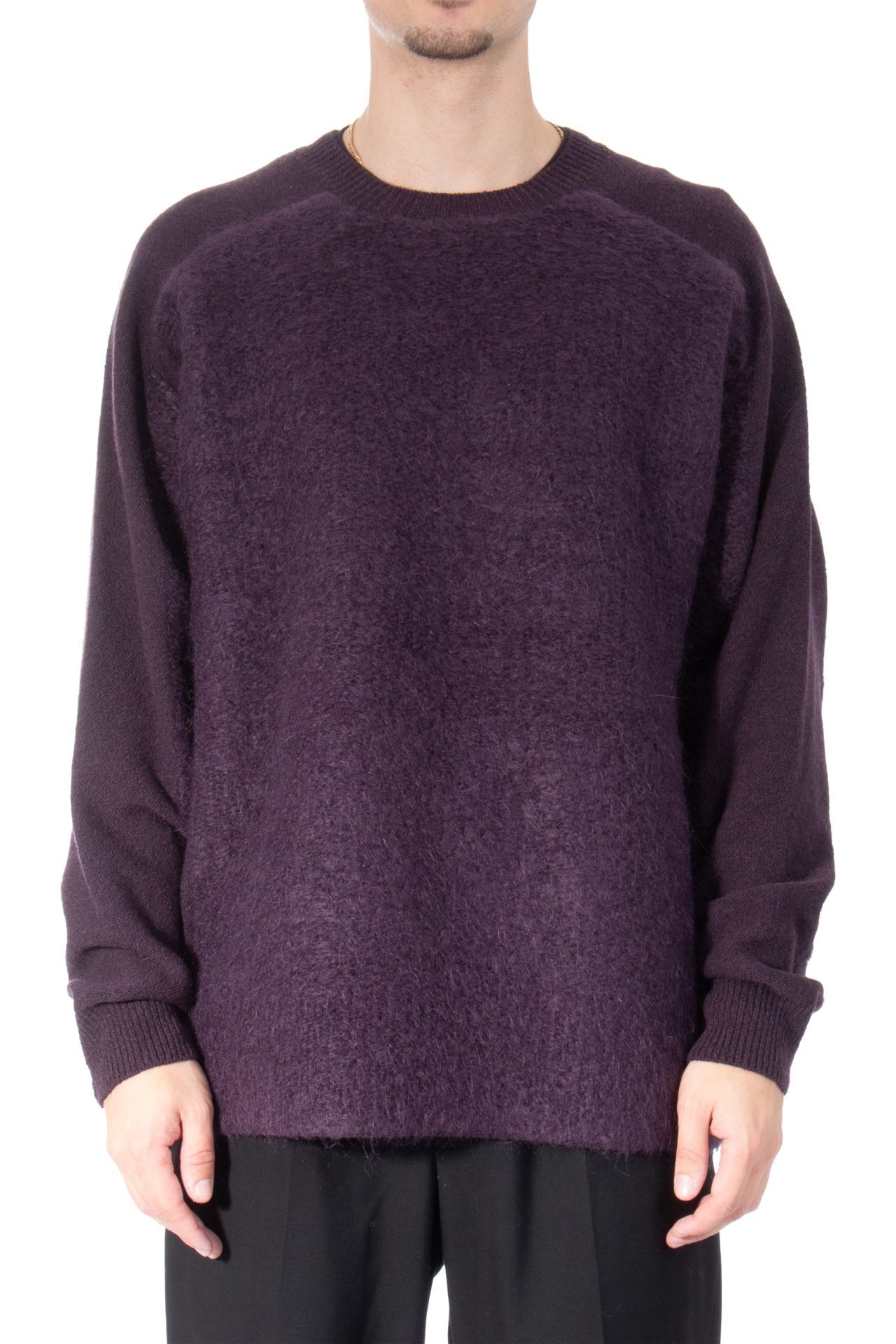 Y-3 o1y0525 Crewneck Sweater in Dark Purple Size US XL / EU 56 / 4 - 1 Thumbnail