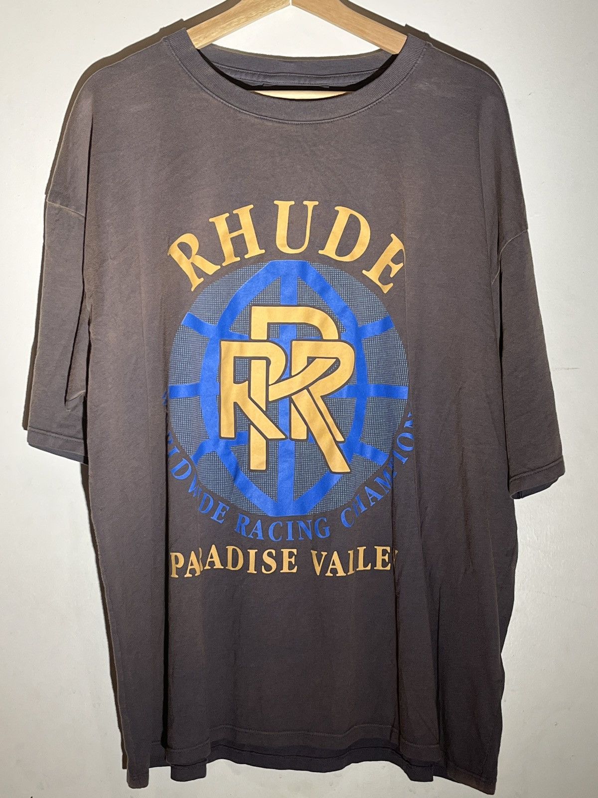 image of Rhude Paradise Valley Tee in Grey, Men's (Size XL)