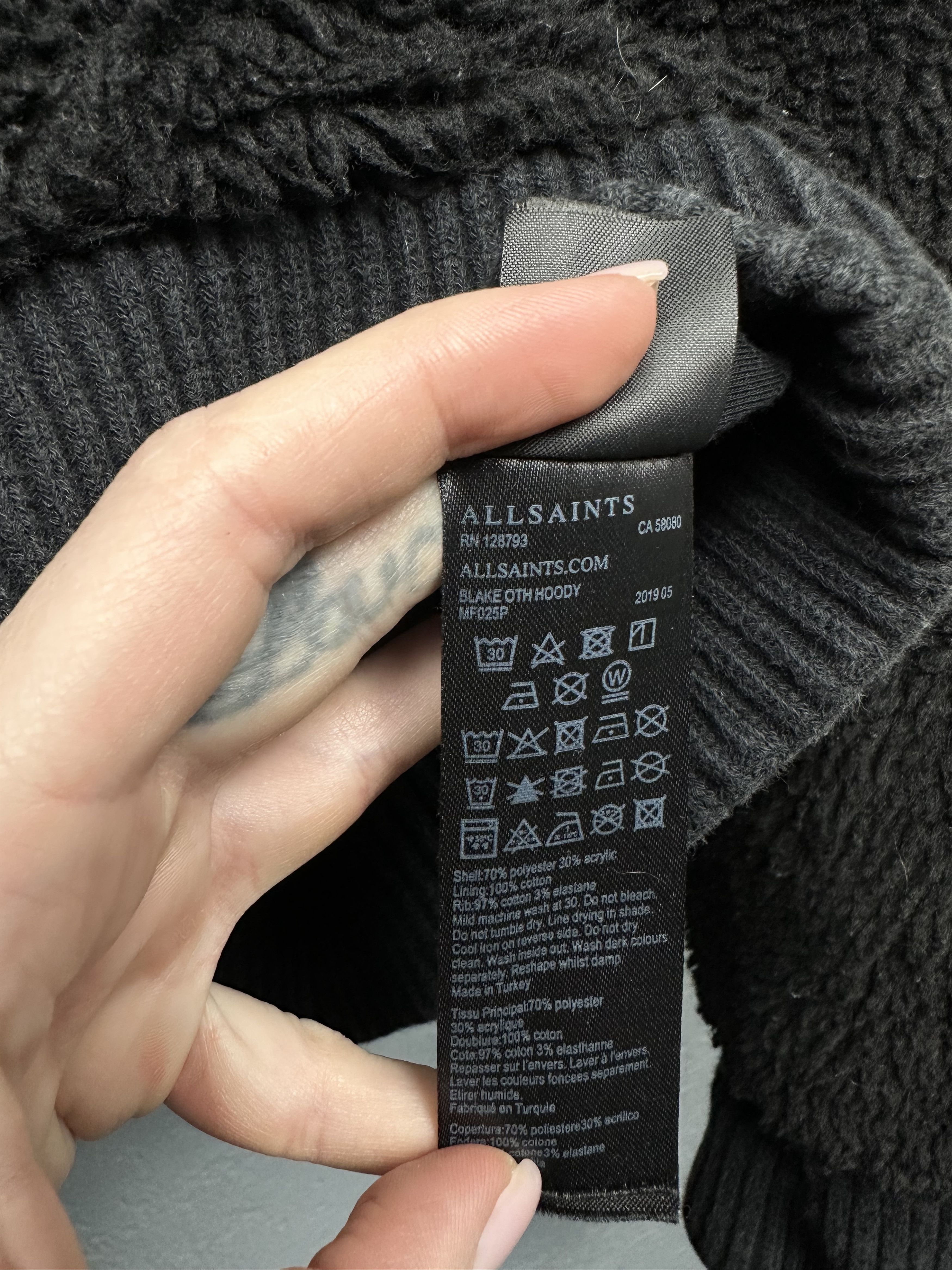 Allsaints Allsaints Mens Blake OTH Sherpa Fleece Hoodie Size US M / EU 48-50 / 2 - 4 Thumbnail
