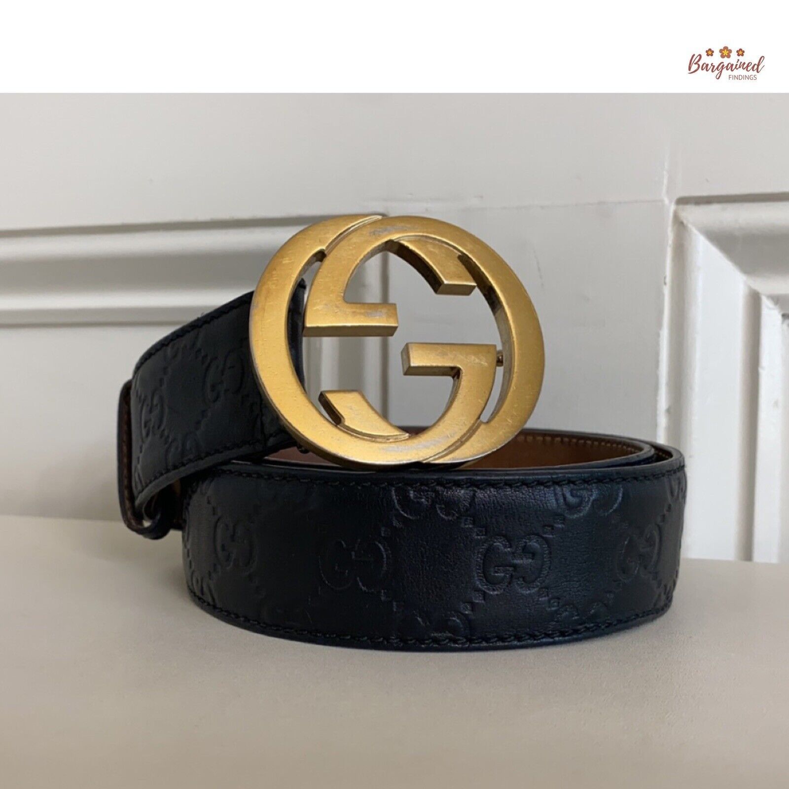 8 GUCCI　ベルト　ゴールドバックル GUCCI ベルト ゴールドバックル