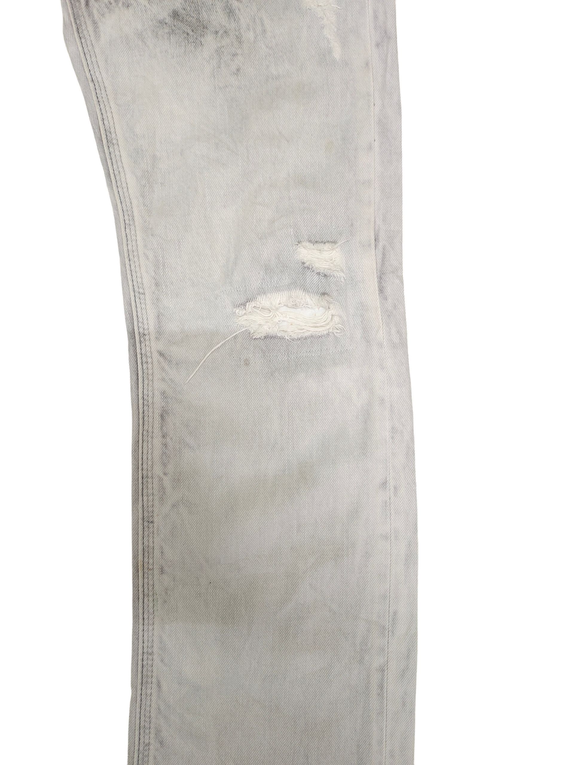 Neil Barrett Neil Barret Bleach Wash Clawmark Distress Faded Denim Jeans Size US 32 / EU 48 - 3 Thumbnail