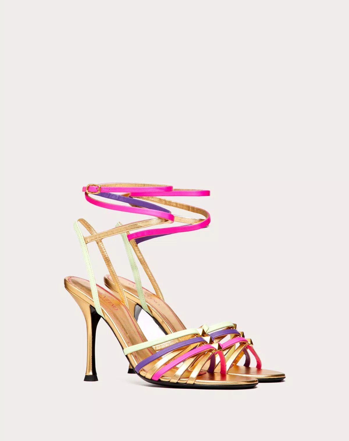 Valentino o1s1wg111125 Rockstud Strappy Sandal Nappa Leather 100mm Size US 10.5 / IT 40.5 - 2 Thumbnail