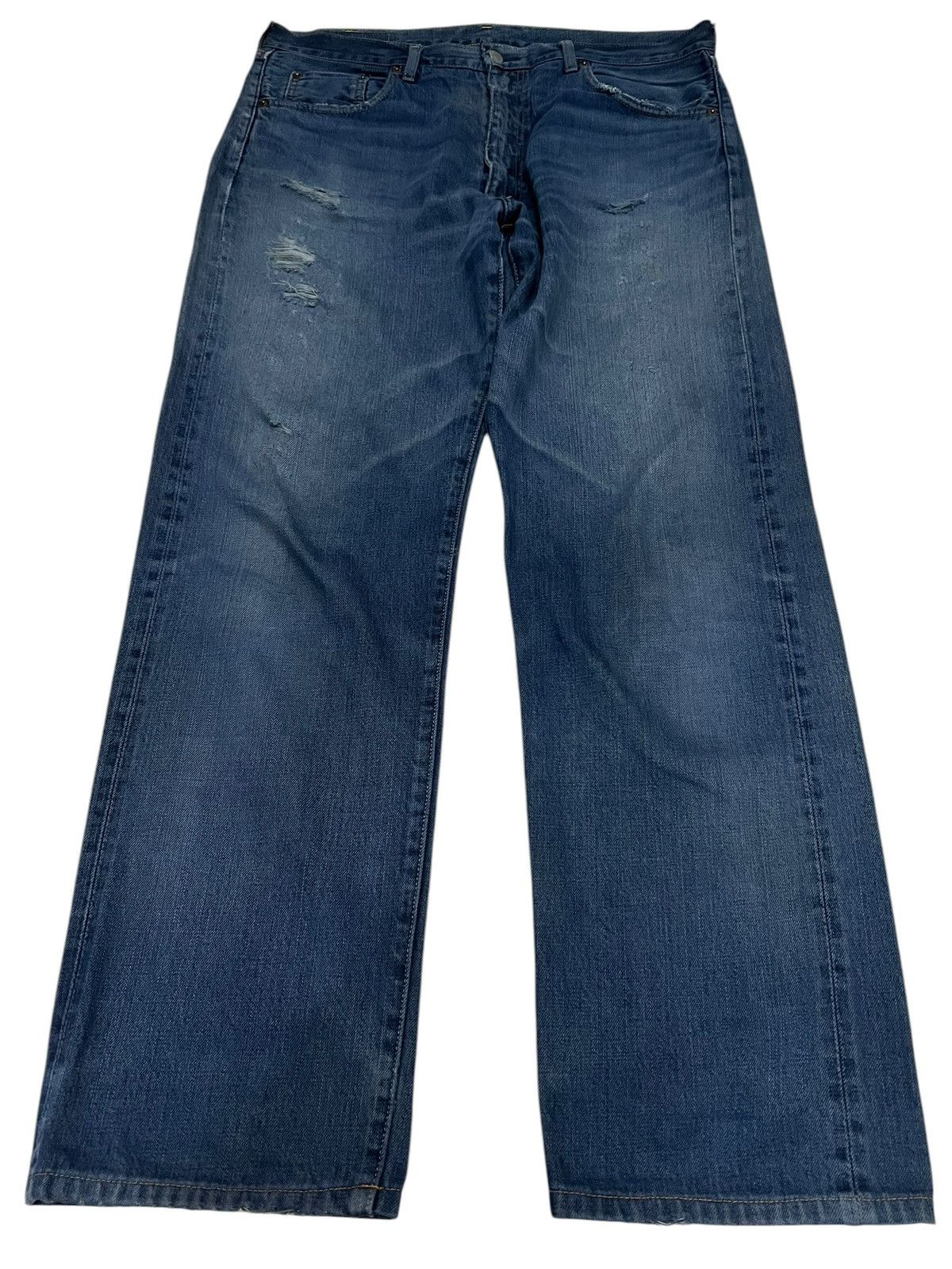 Levi's 90’s Levis 502 Big E Selvedge Distress Jean Size US 36 / EU 52 - 1 Thumbnail