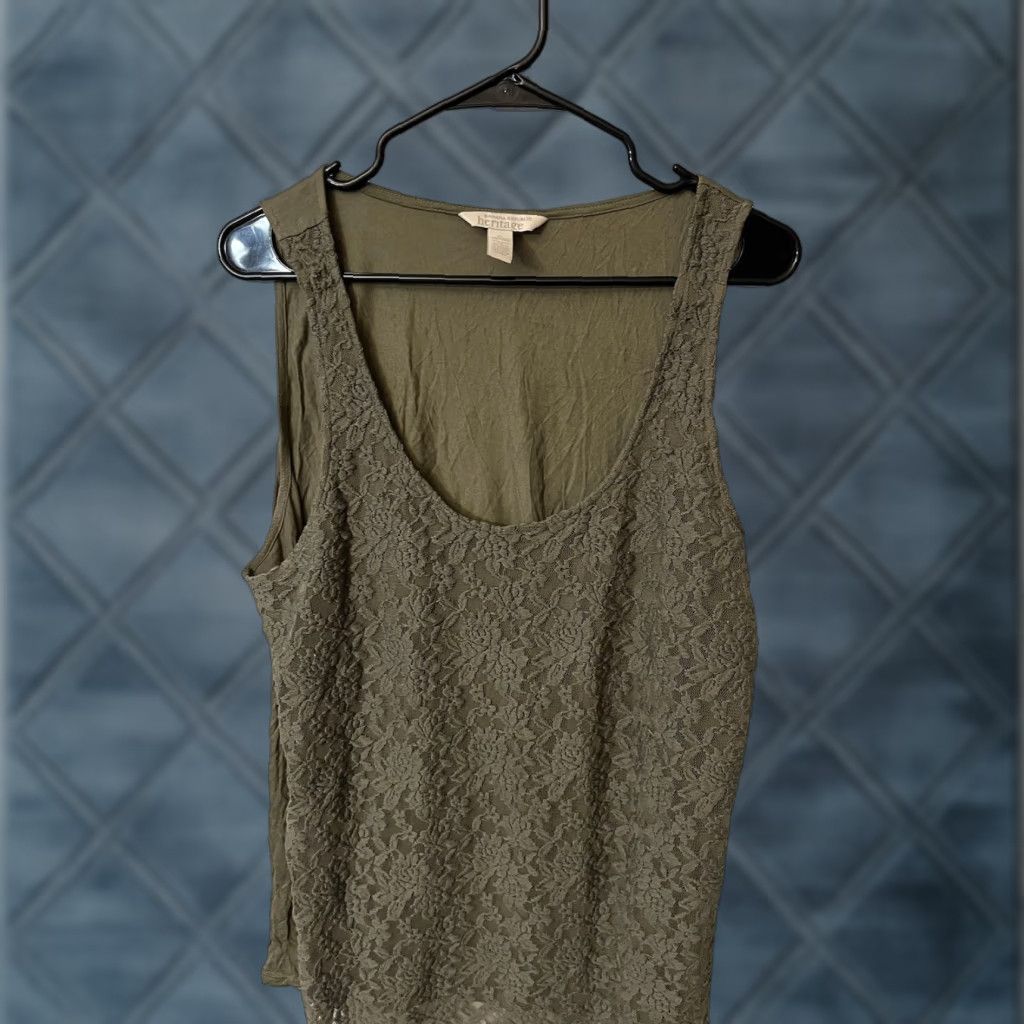 Banana Republic BANANA REPUBLIC Floral Lace Tank Top Size XL Green Casual Womens Size XL / US 12-14 / IT 48-50 - 1 Thumbnail