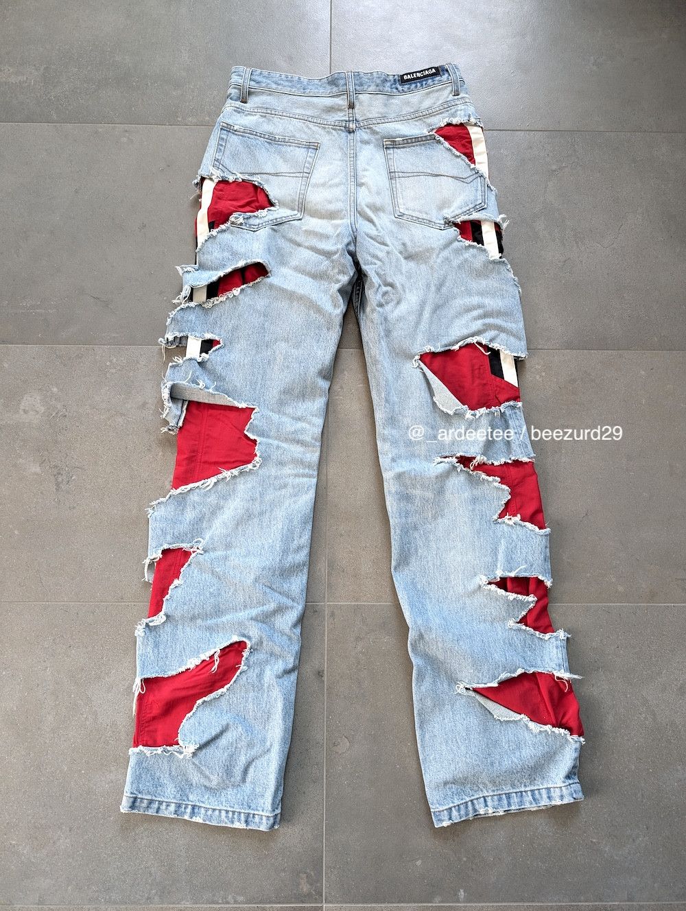 Balenciaga *NEW* SLASHED DENIM/TRACK PANTS HYBRID FW21 Size US 30 / EU 46 - 7 Thumbnail