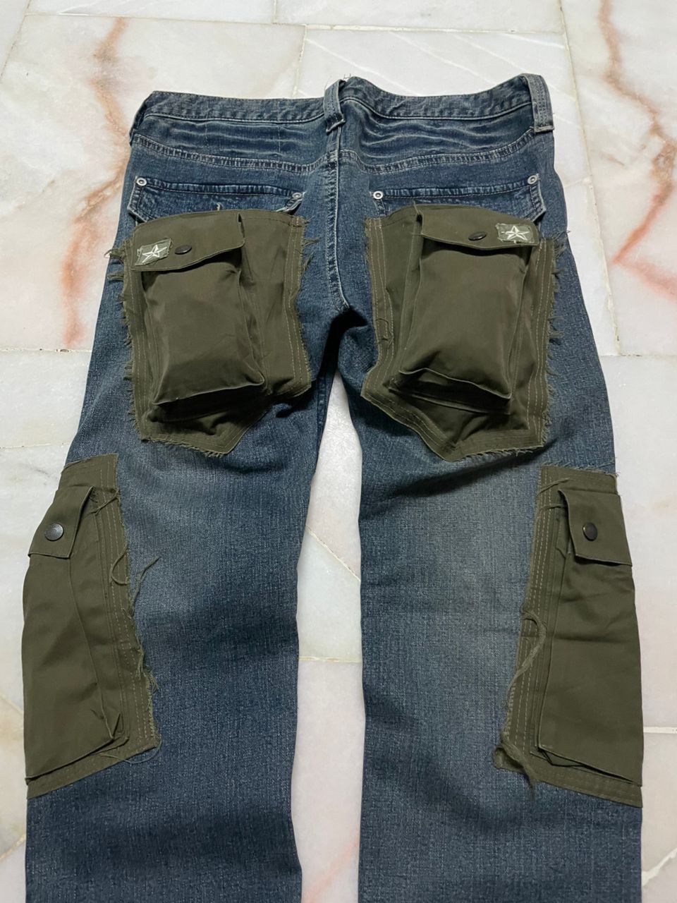 Undercover INSANE💥XIIIth TYPE-P1 RARE DENIM CARGO 3D POCKET SPLIT Size US 33 - 17 Thumbnail