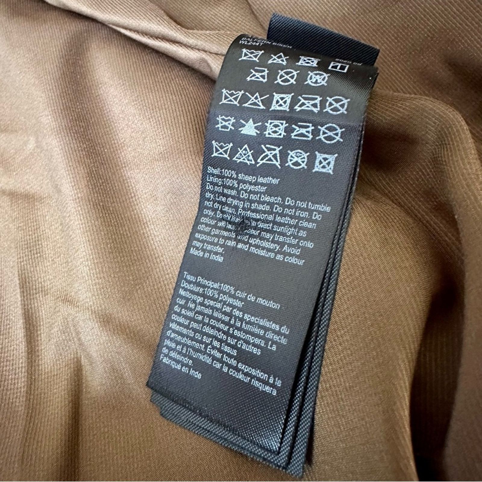 Allsaints All Saints Balfern Leather Jacket US00 Tan Camel Mustard Size XXS / US 00 / IT 34 - 6 Thumbnail