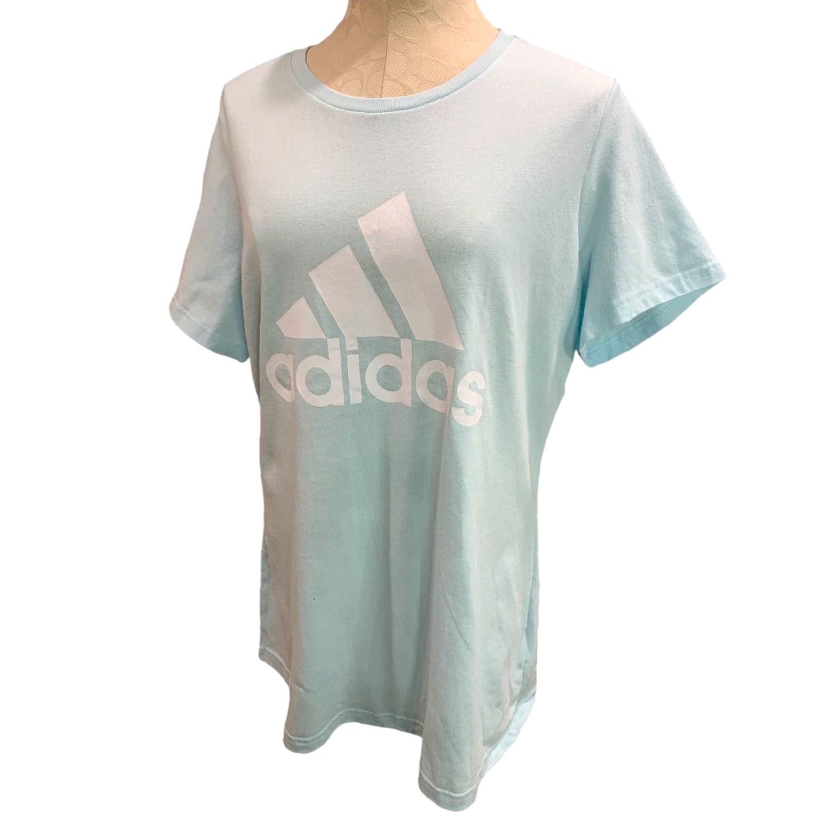 Adidas Adidas Womens New Logo Basic Tshirt Almost Blue HL2025 Shirt Adult 1X Women Blue 100% cotton Size XL / US 12-14 / IT 48-50 - 2 Thumbnail