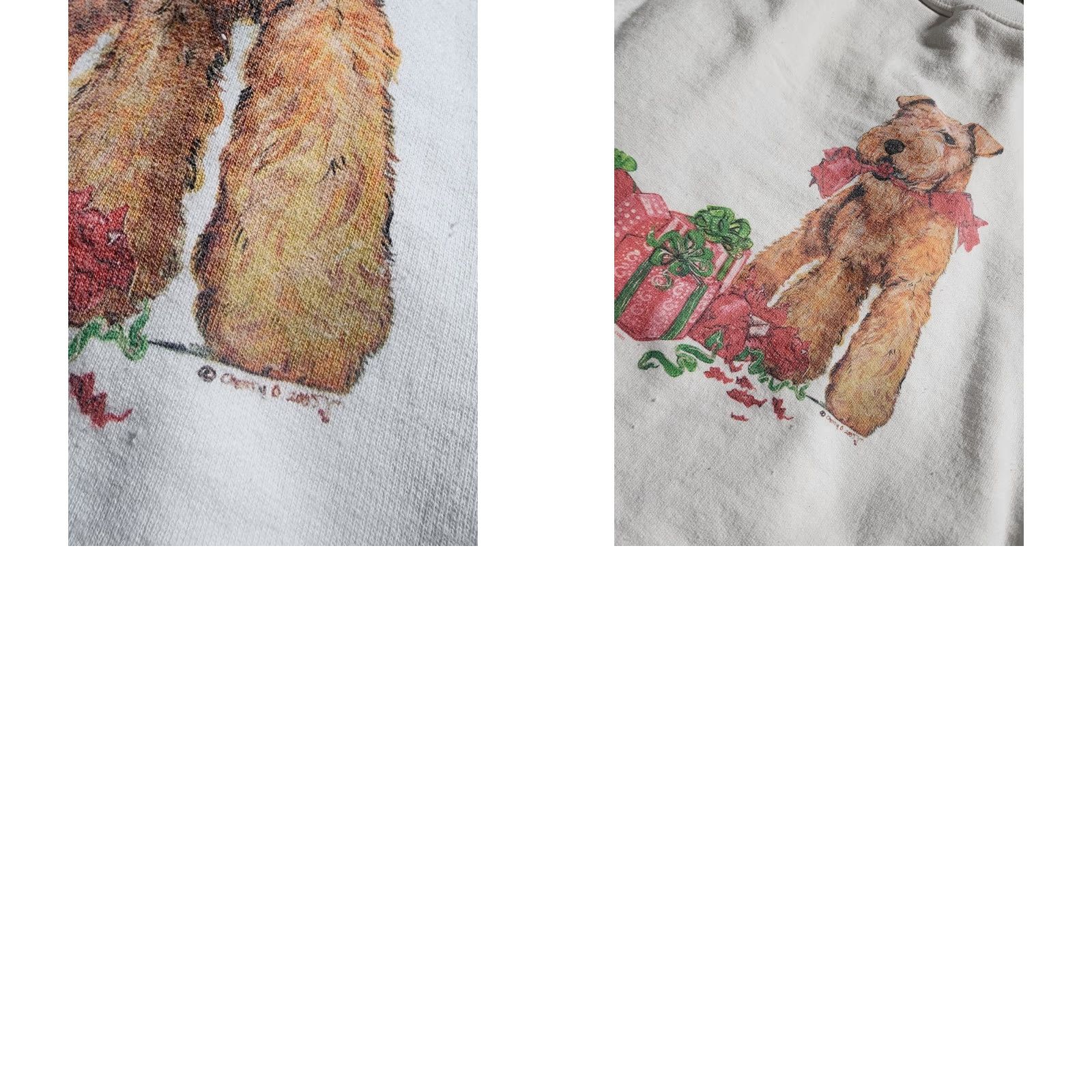 Hanes VINTAGE Hanes Sweatshirt Mens XXL White Christmas Pullover Crew Neck Long Sleeve Cotton Blend 2X Labradoodle Present Dog Double Sided Baseball? Size US XXL / EU 58 / 5 - 8 Thumbnail