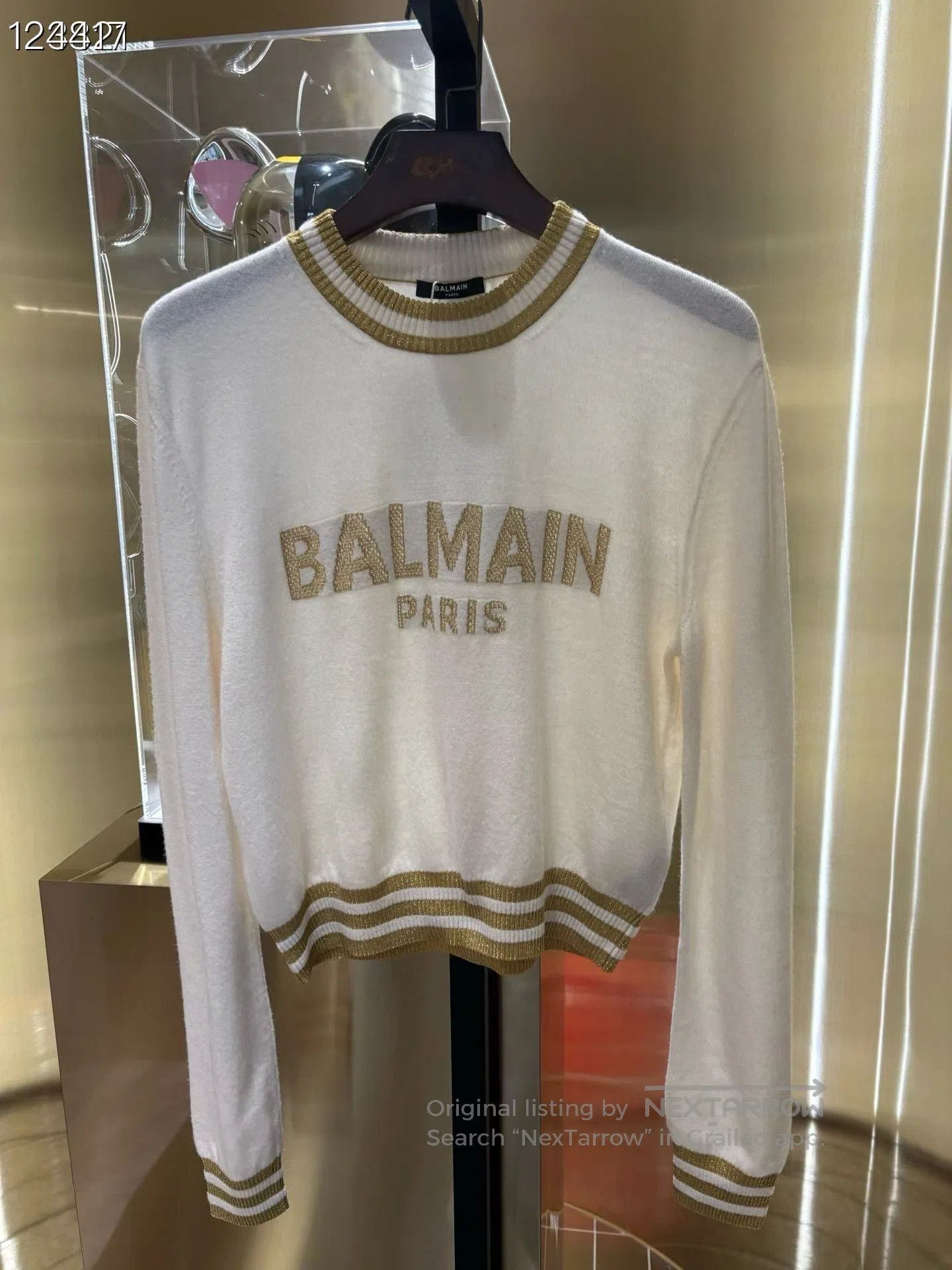 Balmain Balmain Classic Gold Letter Knit Sweater. Size S / US 4 / IT 40 - 1 Thumbnail