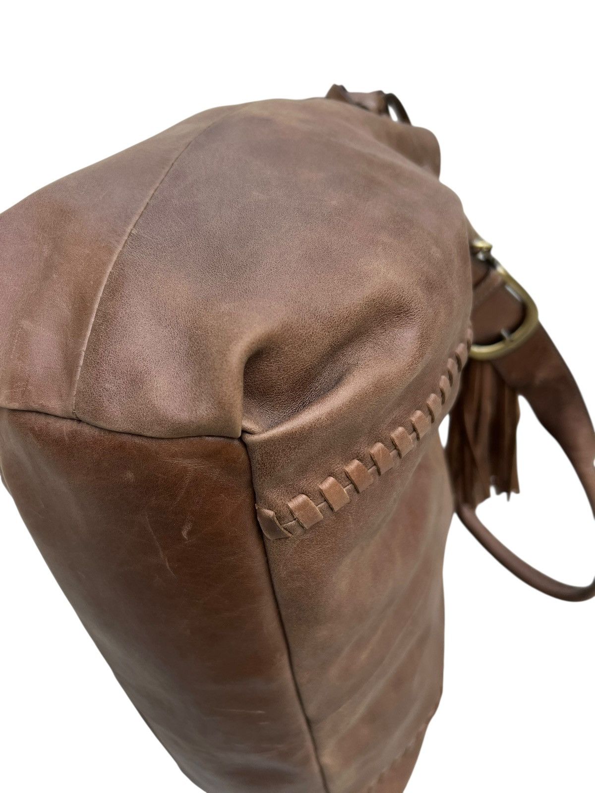 Leather Vintage Sazaby Japan Scratches Patina Leather Shoulder Bag Size ONE SIZE - 14 Thumbnail