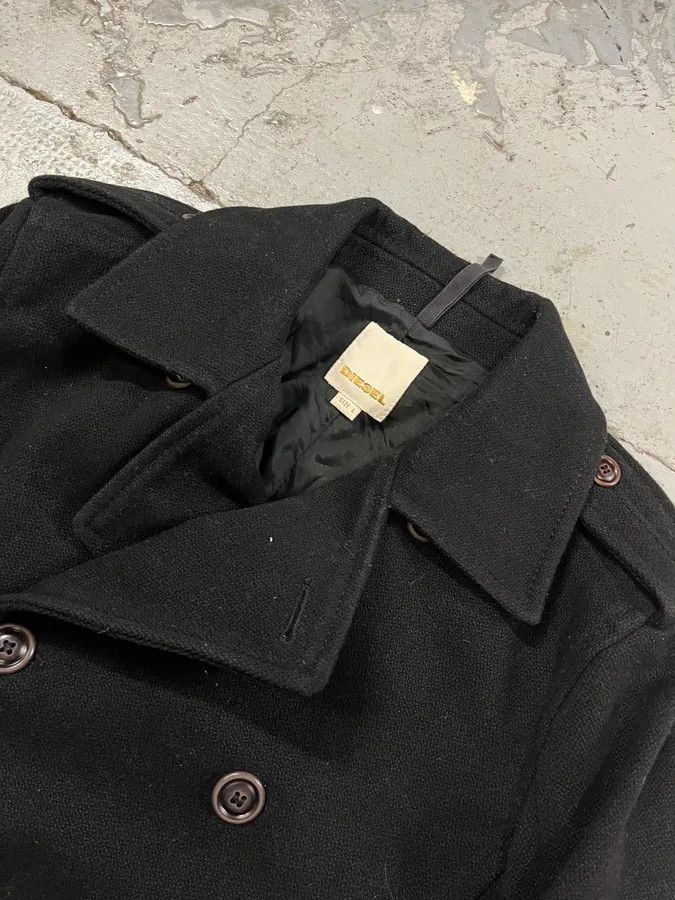 Diesel 2000s Diesel Black Buttuoned Wool Duffle Coat Size US L / EU 52-54 / 3 - 5 Thumbnail
