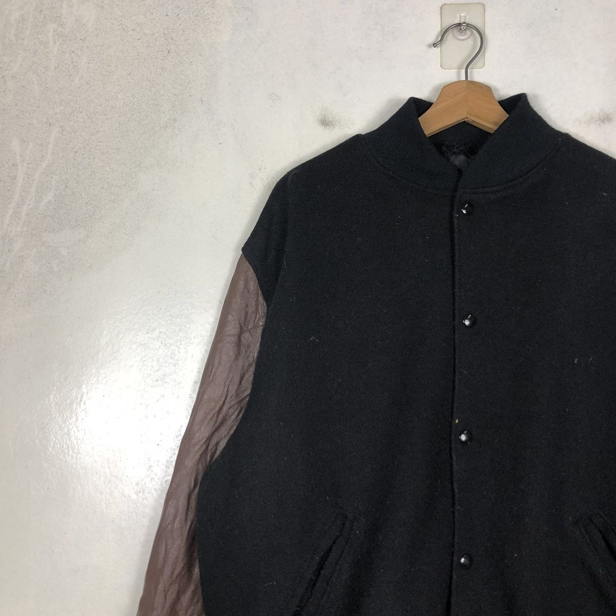 Vintage 📌VINTAGE VARSITY LEATHER JACKET SPORTING GOOD ISSEY MIYAKE Size US XL / EU 56 / 4 - 9 Thumbnail