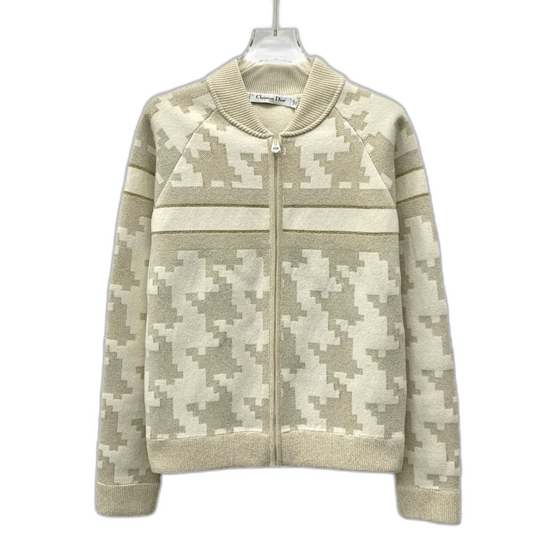 Dior Beige Knit Zip-Up Sweater from Christian Dior Size US XS / EU 42 / 0 - 1 Thumbnail