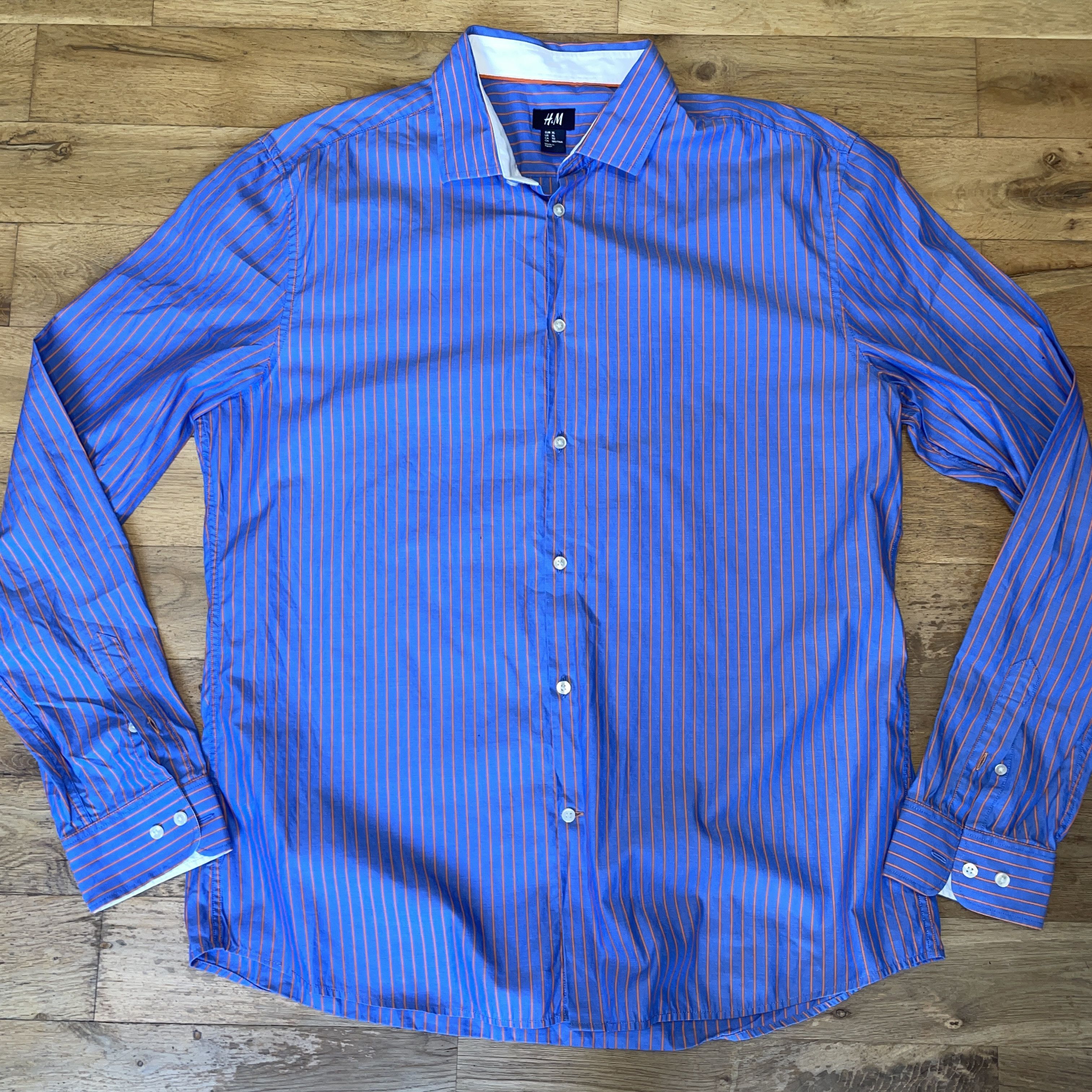 H&M H&m Men's Fashionable Elegant Striped Shirt Size Xl Size US XL / EU 56 / 4 - 1 Thumbnail