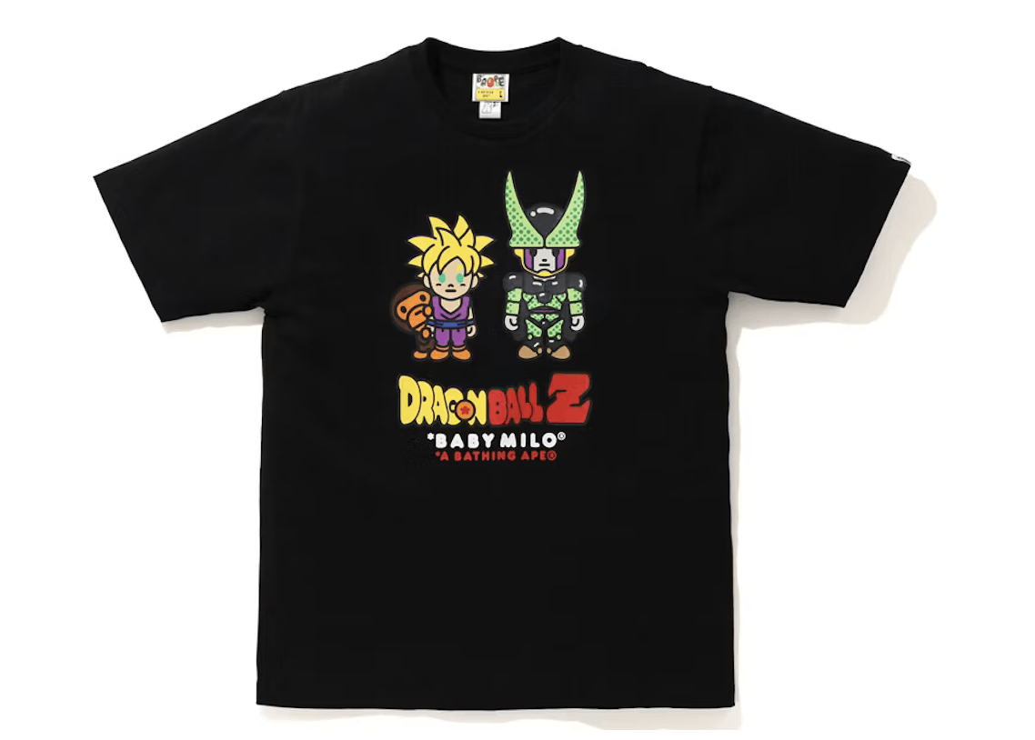 image of Bape X Dragon Ball Z Baby Milo Son Gohan & Cell Tee Black, Men's (Size Large)