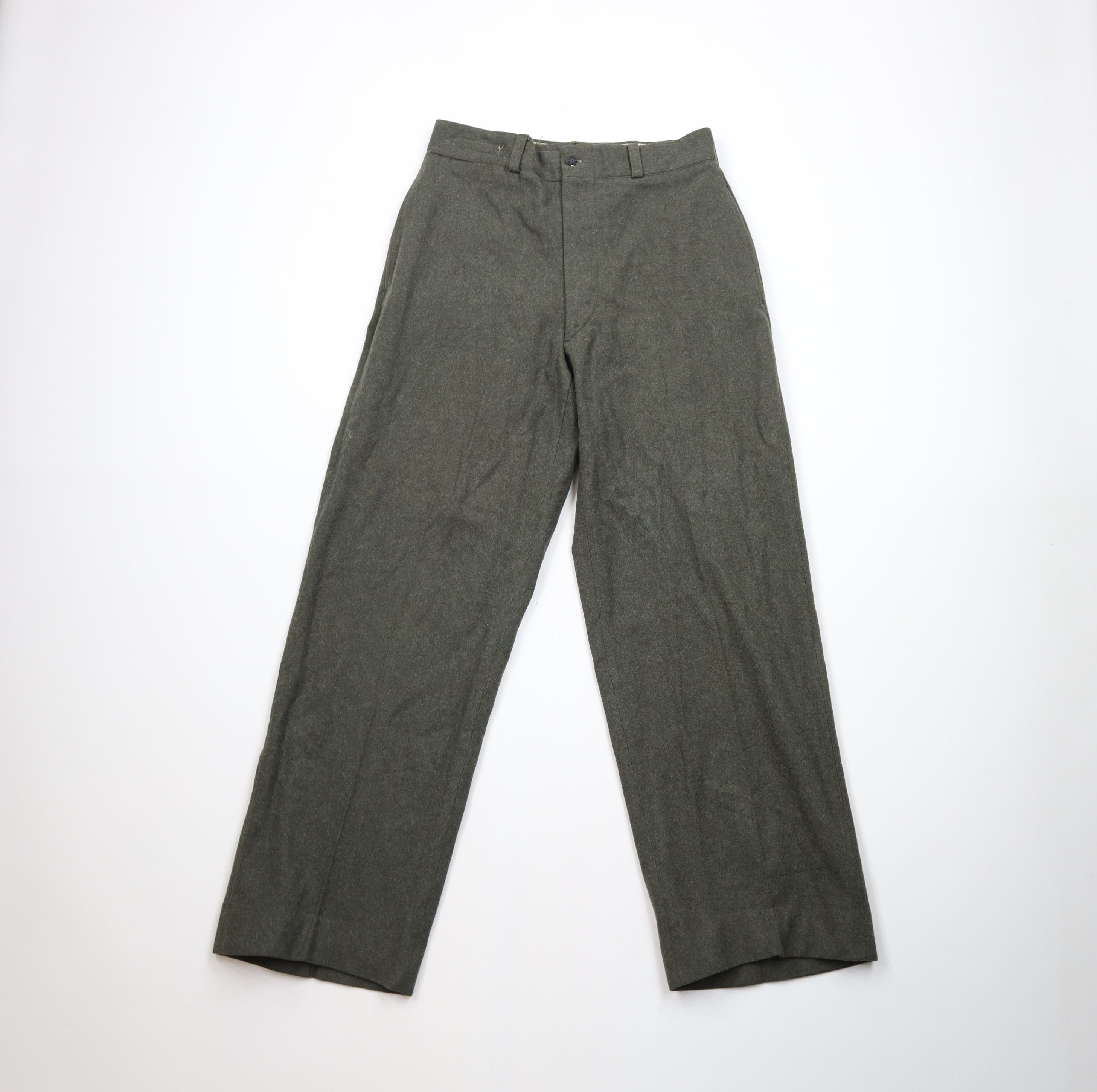 Vintage Vintage 50s Military Wool Wide Leg Pants Trousers Green USA Size US 30 / EU 46 - 1 Thumbnail