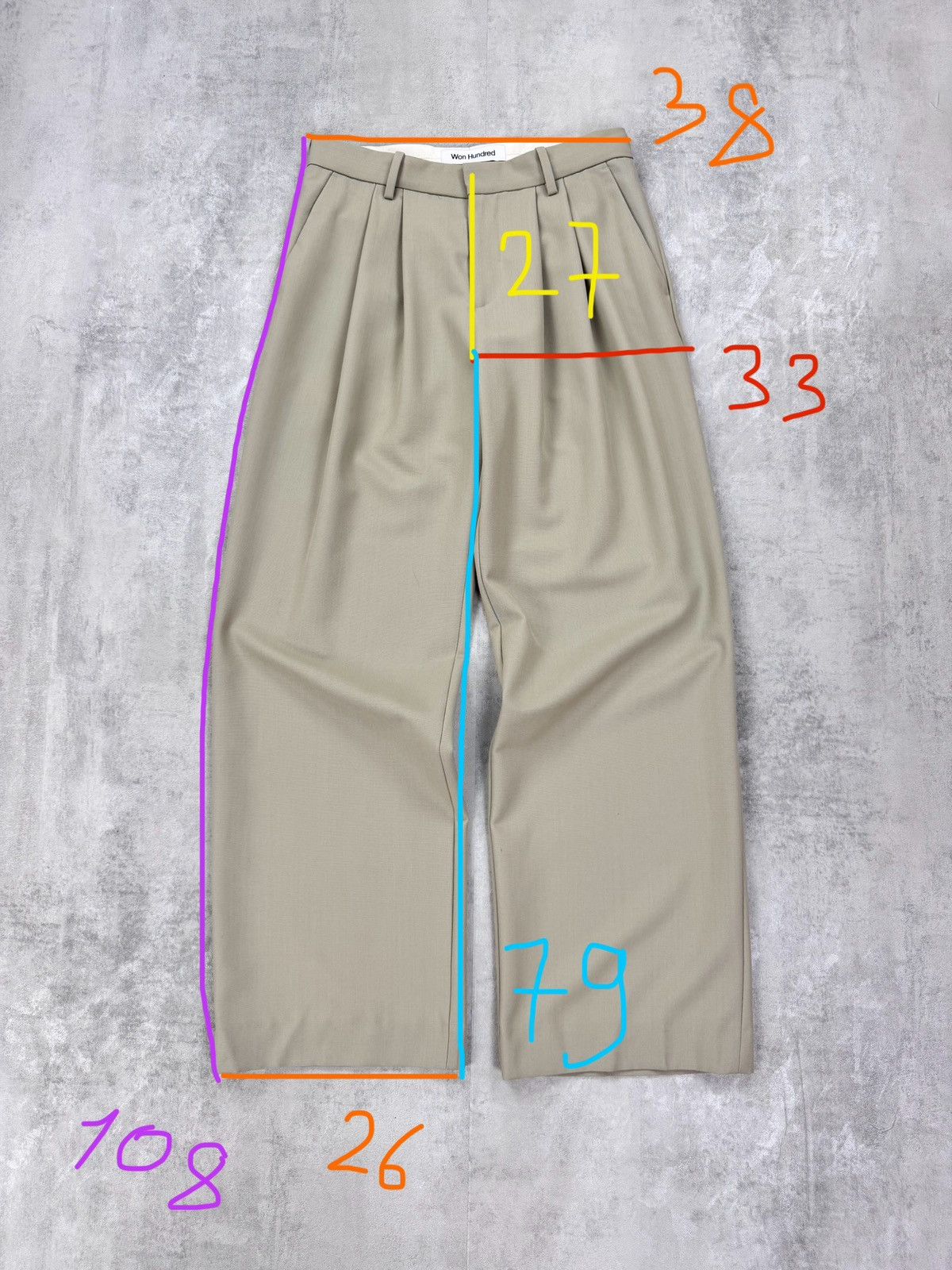 Japanese Brand × Won Hundred Authentic Won Hundred Pleated Trousers Beige Pants Womens Size 36" / US 14 / IT 50 - 13 Thumbnail
