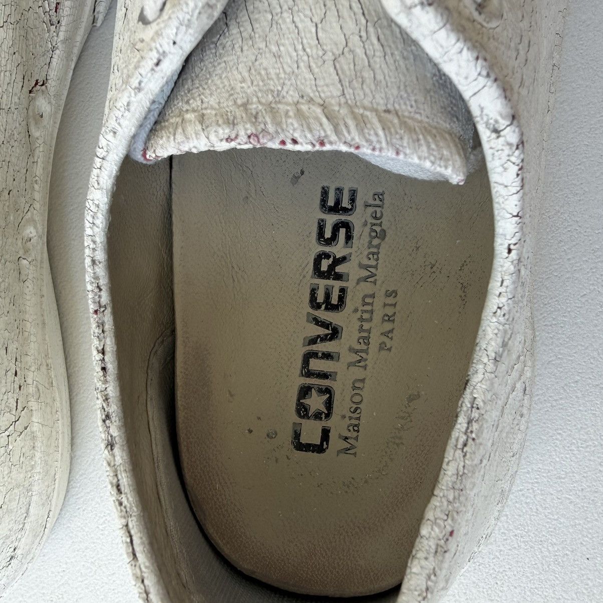 Converse × Maison Margiela S/S 14 White Painted Converse Sneakers Size US 7.5 / IT 37.5 - 16 Thumbnail