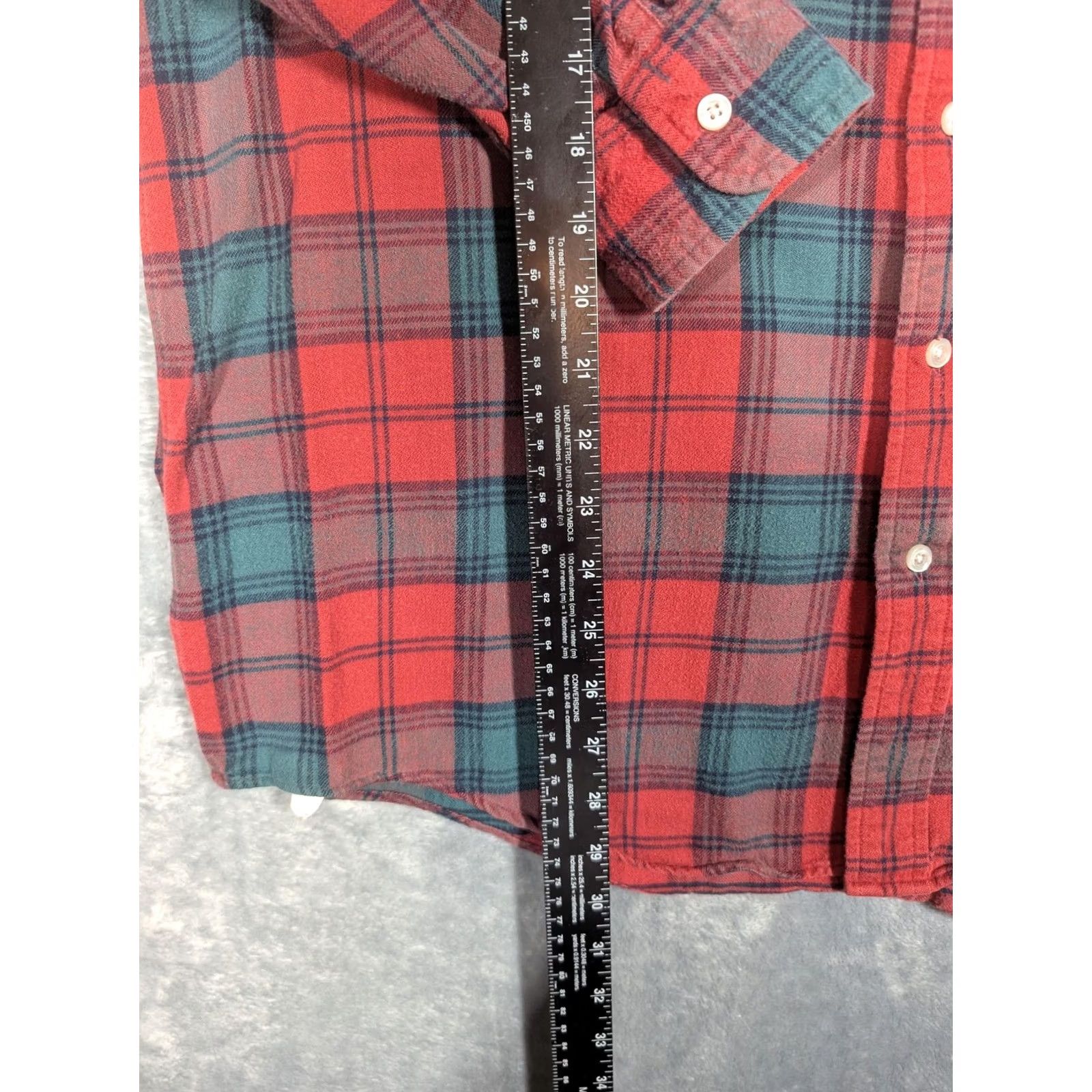 Vintage LL Bean Shirt Mens LT Red Plaid Flannel Long Sleeve Button Front Casual Size US L / EU 52-54 / 3 - 2 Thumbnail